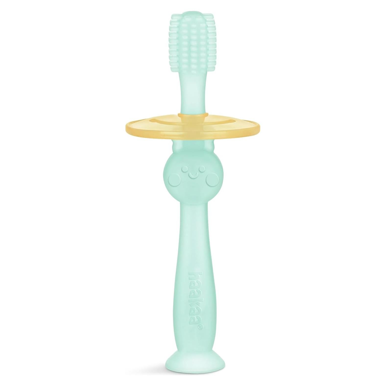 Cepillo de Dientes de Silicona Haakaa 360 para Bebés 6M+ Azul