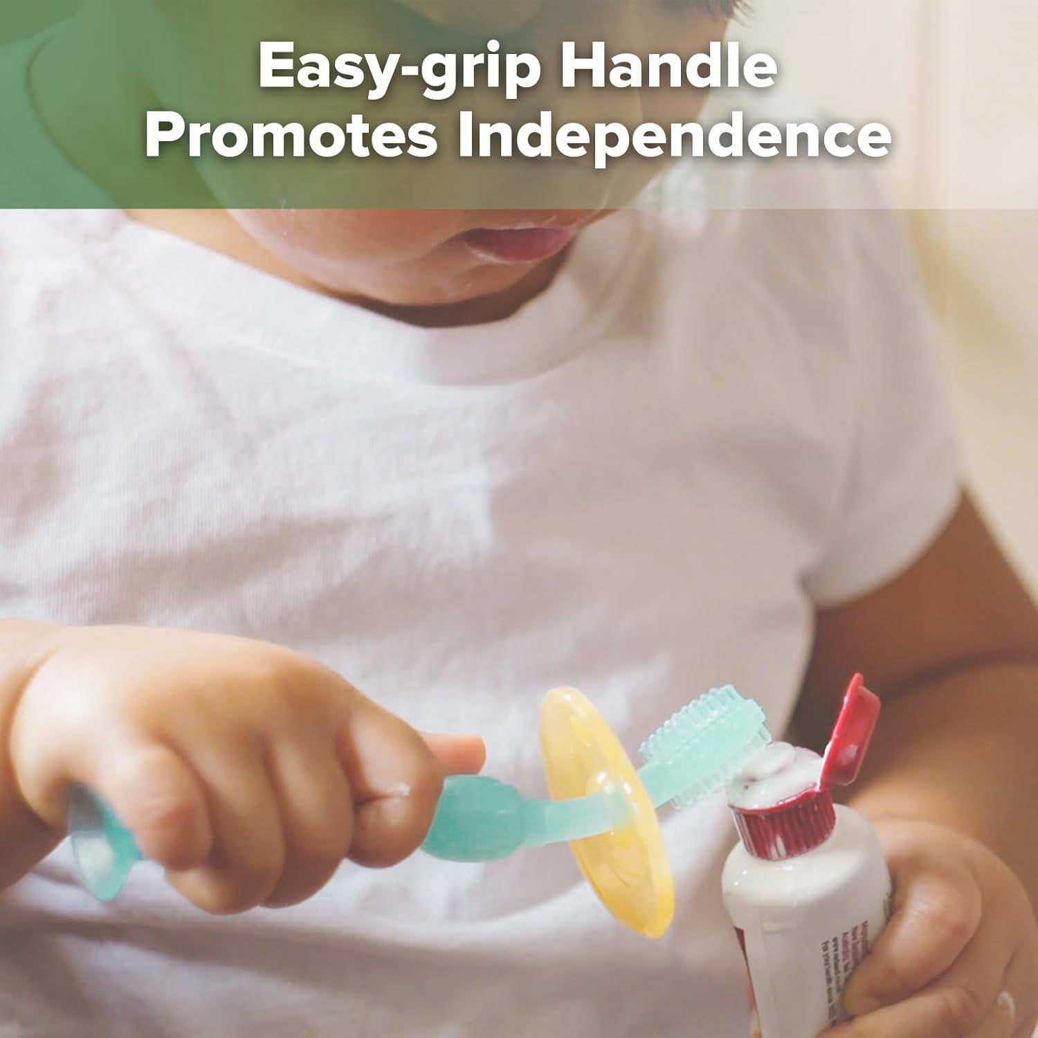 Cepillo de Dientes de Silicona Haakaa 360 para Bebés 6M+ Azul