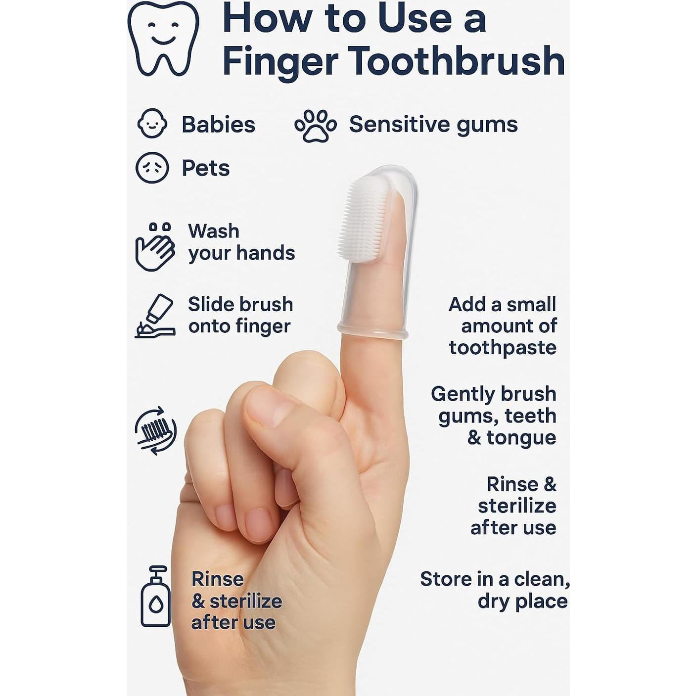 Cepillo de Dedo de Silicona BIEN BEBE para Bebés - 100% Seguro