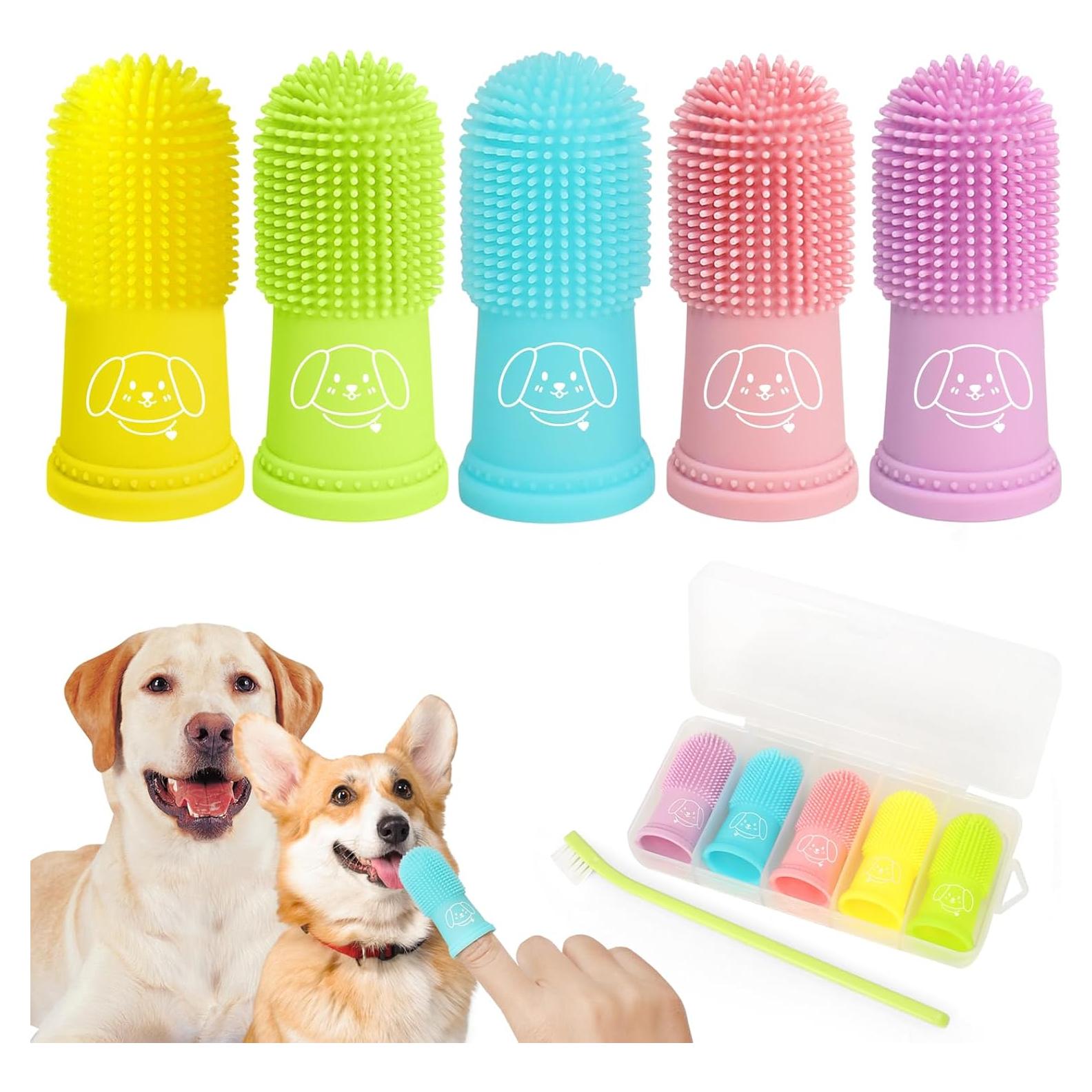 Cepillo de Dientes para Perros Powerfeng - Kit 5+1 Silicona