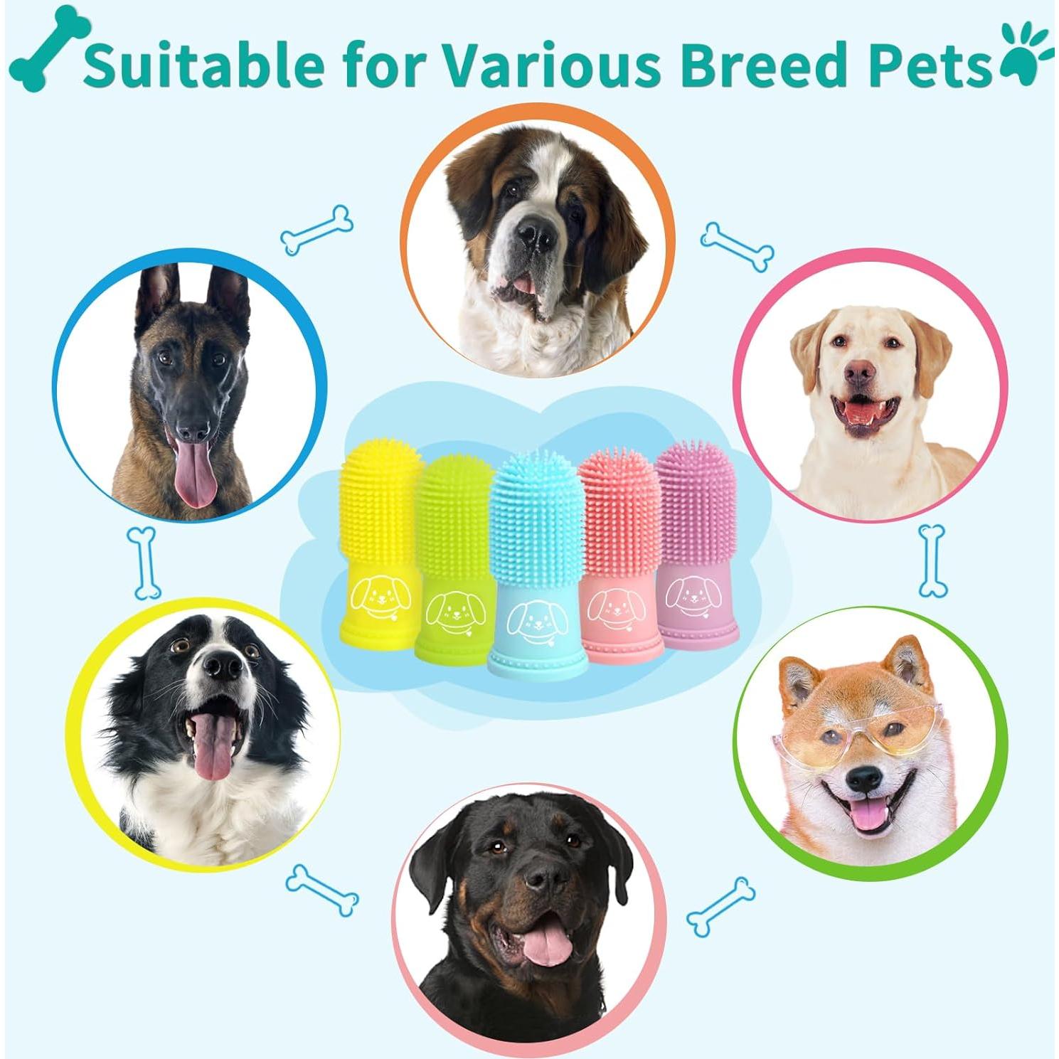 Cepillo de Dientes para Perros Powerfeng - Kit 5+1 Silicona