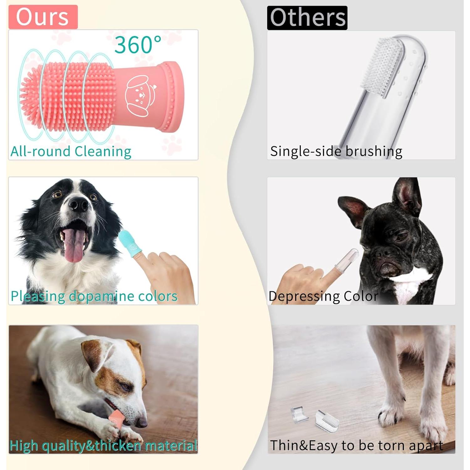 Cepillo de Dientes para Perros Powerfeng - Kit 5+1 Silicona