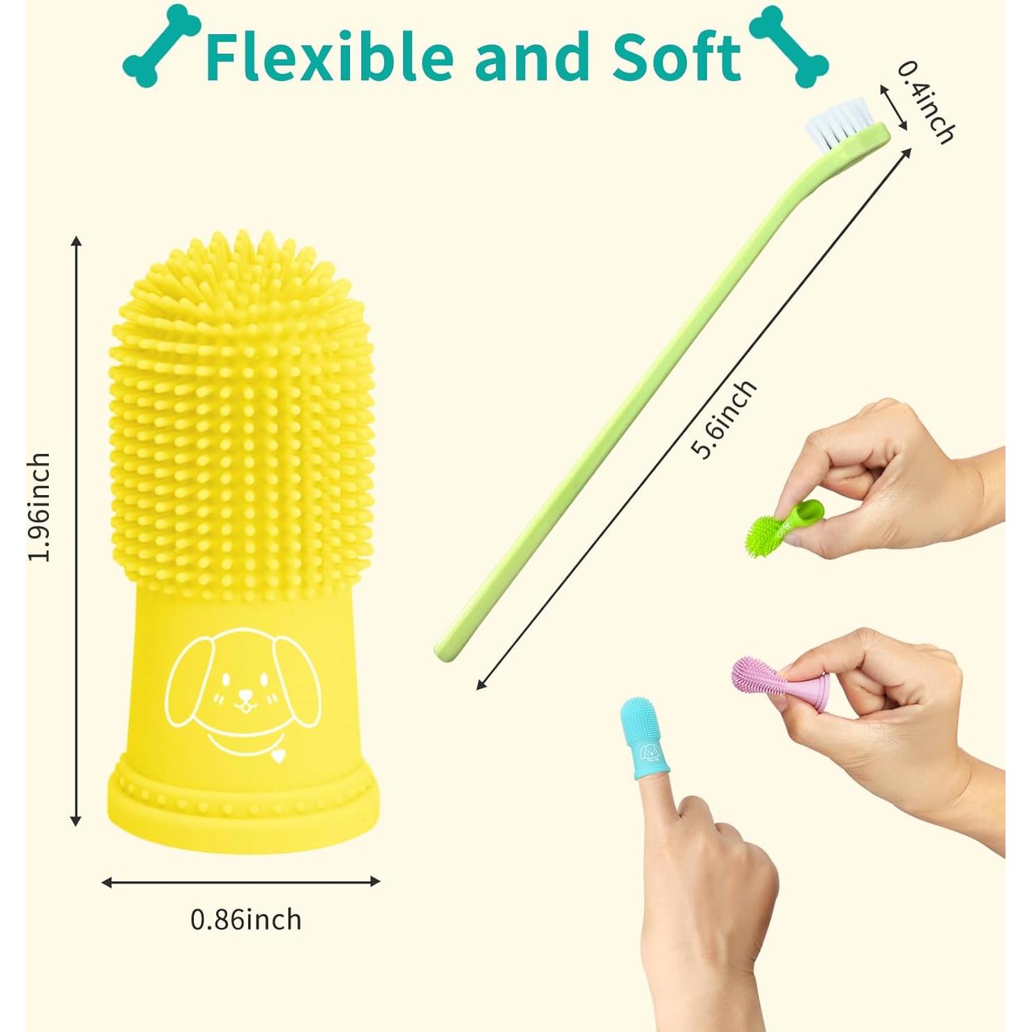 Cepillo de Dientes para Perros Powerfeng - Kit 5+1 Silicona