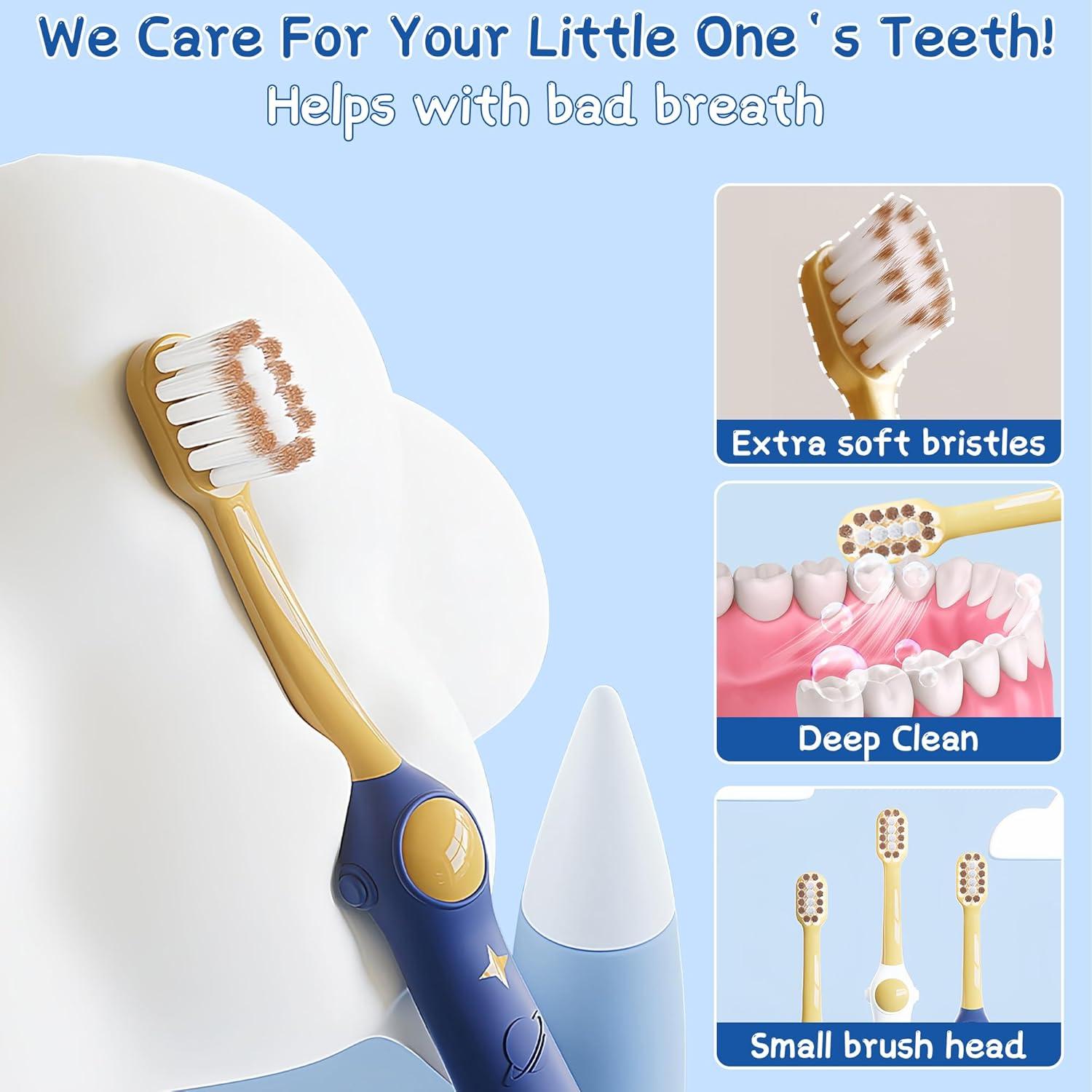 Cepillos de Dientes Extra Suaves EASICUTI para Niños - 4 Unidades