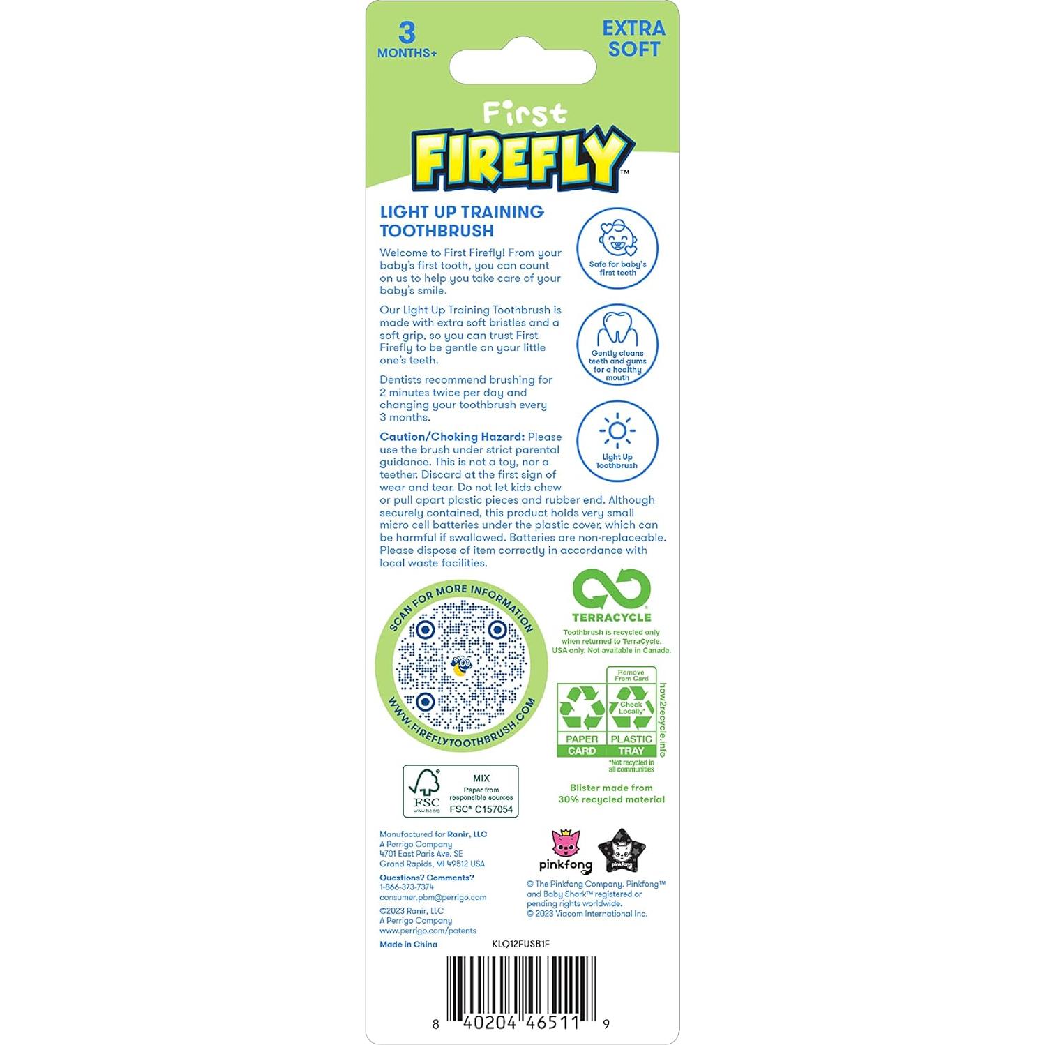 Cepillo de Dientes Entrenador Firefly Baby Shark con Luz