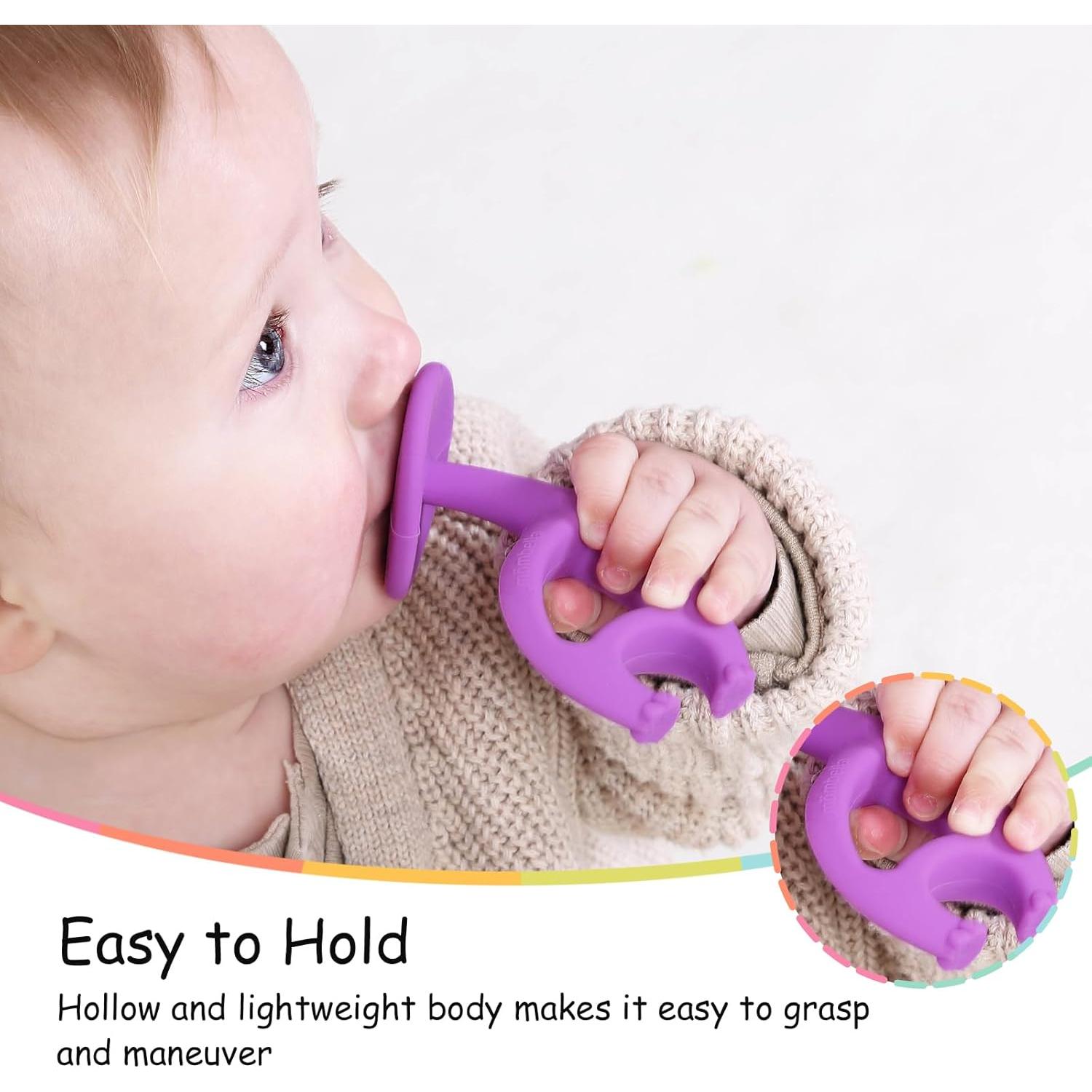 Juguete de Dentición Mombella Elefante 2 en 1 para Bebés 3-12 Meses