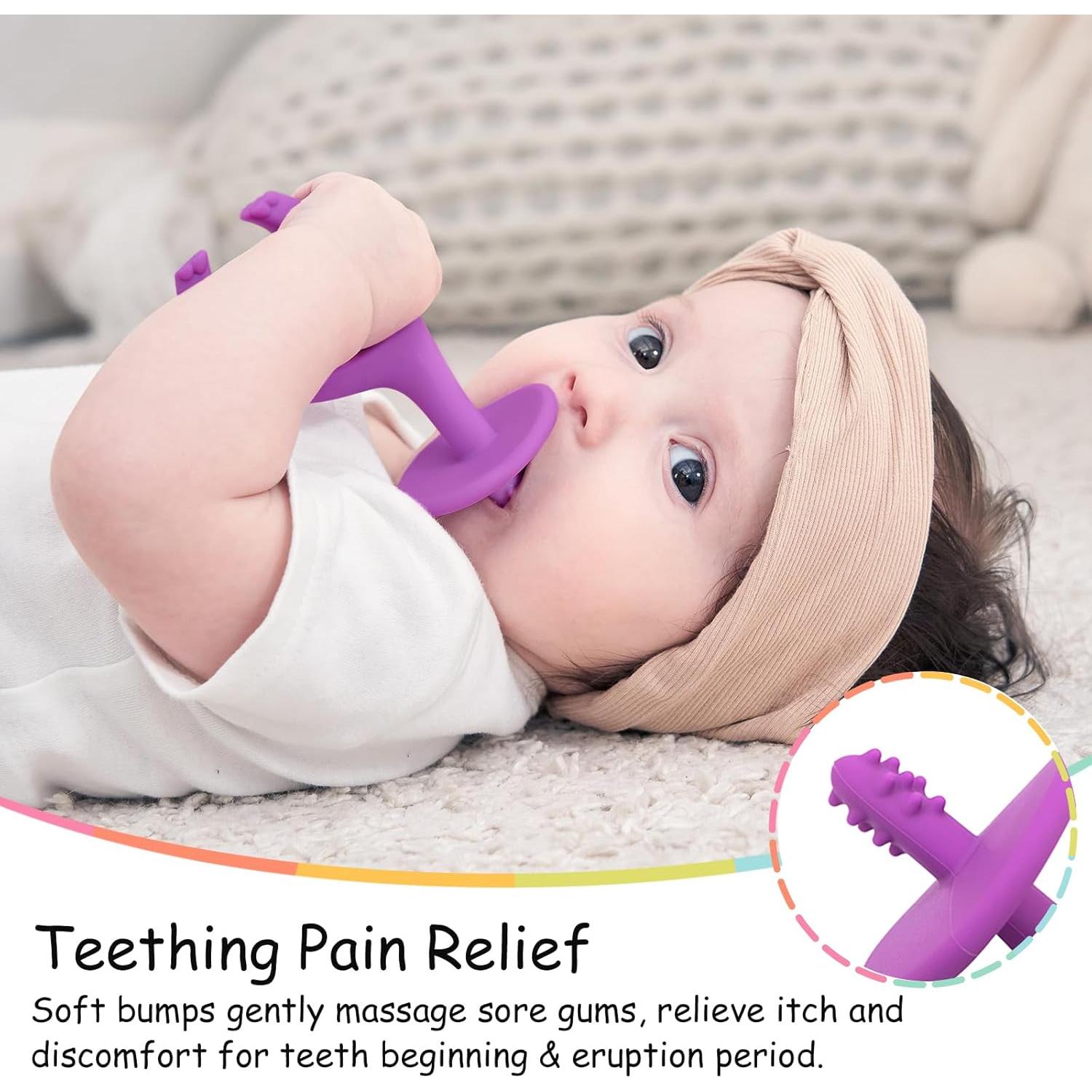 Juguete de Dentición Mombella Elefante 2 en 1 para Bebés 3-12 Meses