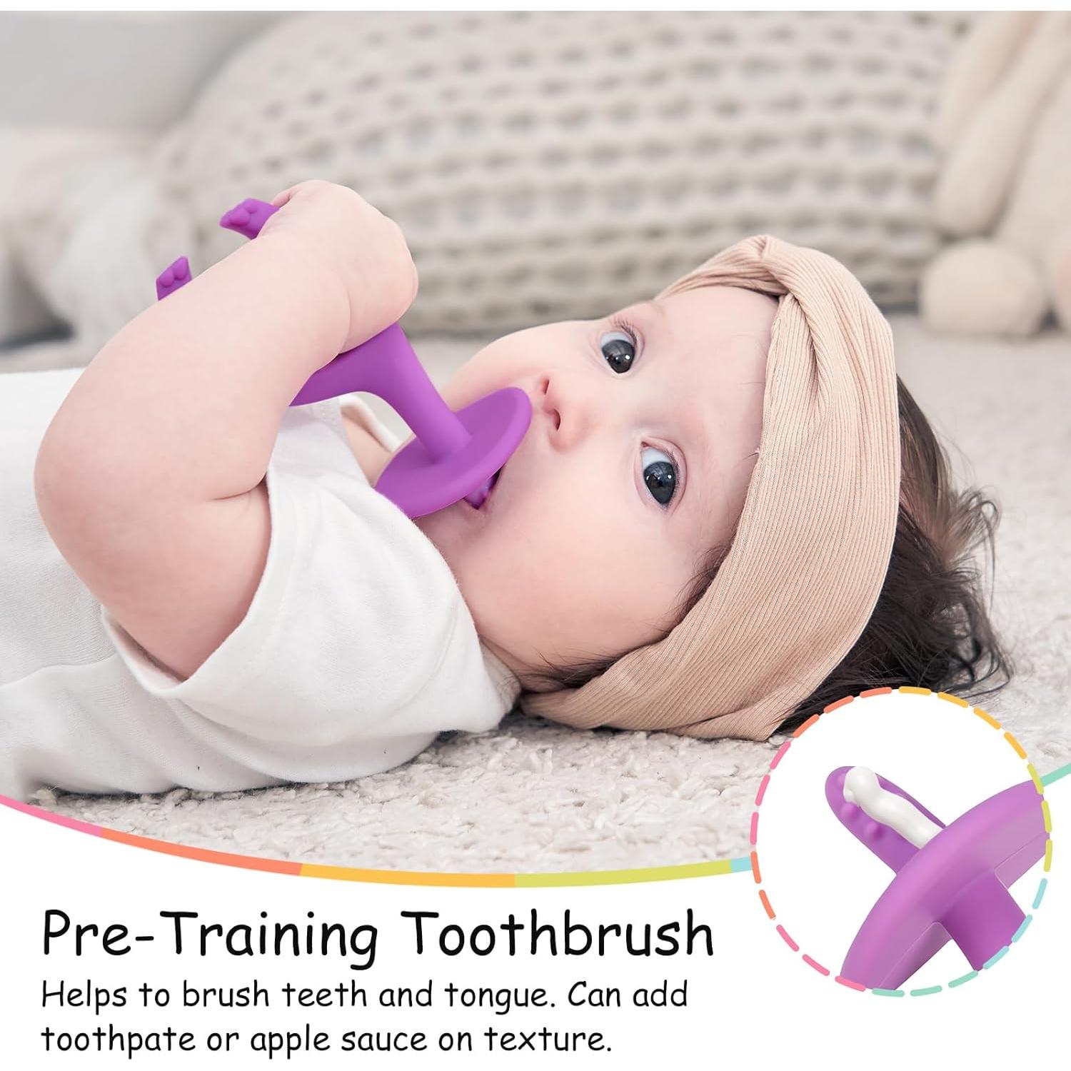 Juguete de Dentición Mombella Elefante 2 en 1 para Bebés 3-12 Meses