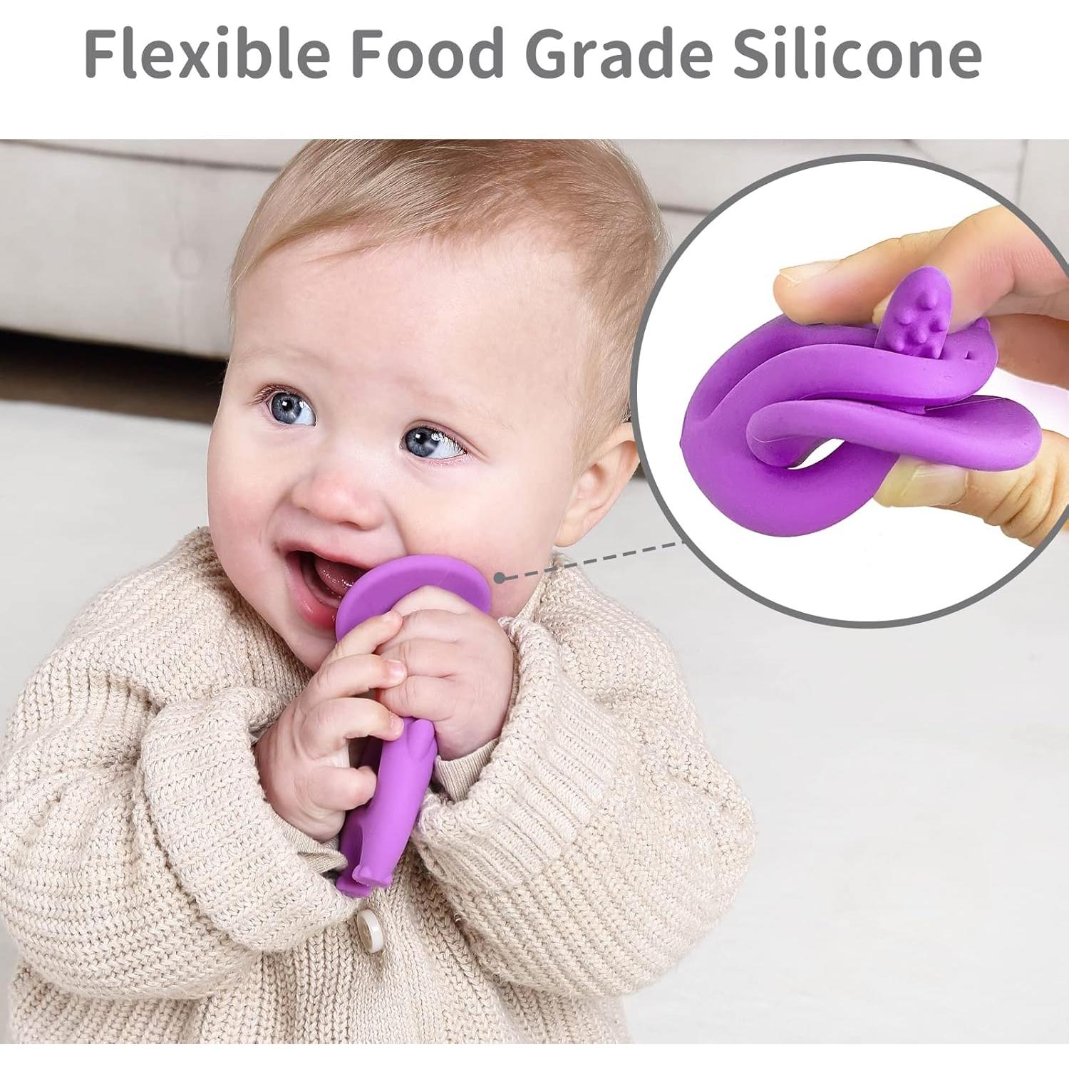 Juguete de Dentición Mombella Elefante 2 en 1 para Bebés 3-12 Meses