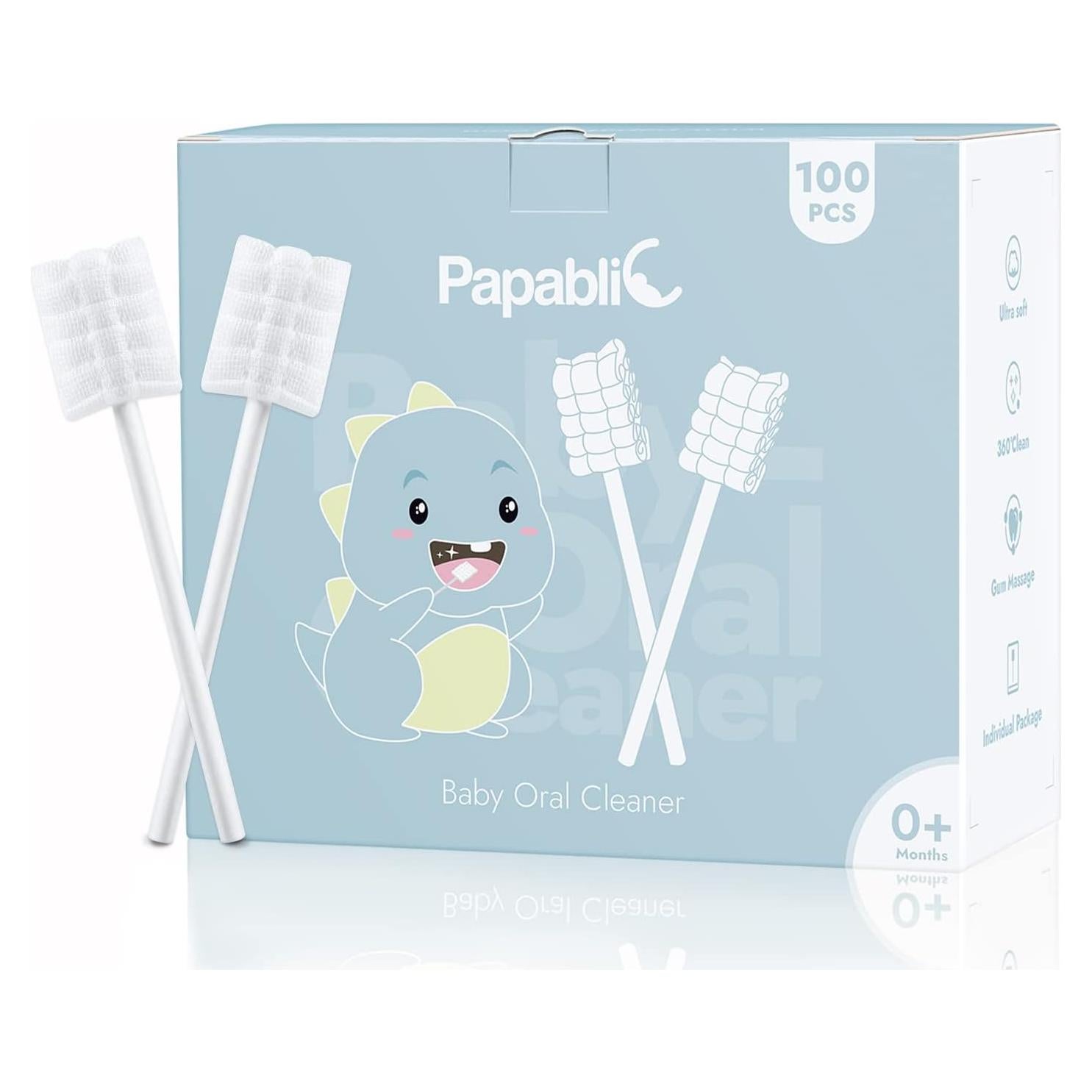 Limpiador de Lengua Papablic para Bebés - Paquete de 100 Unidades