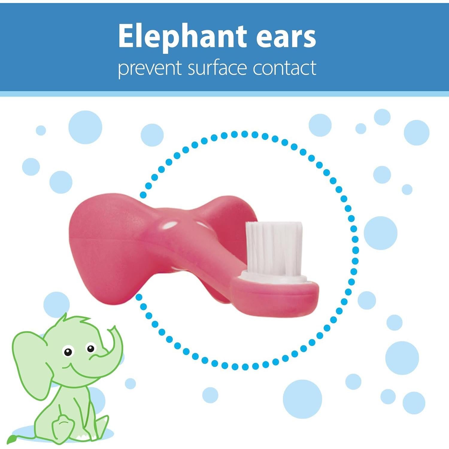Cepillo de Dientes de Entrenamiento Dr. Brown Elefante Rosa 0-3 Años