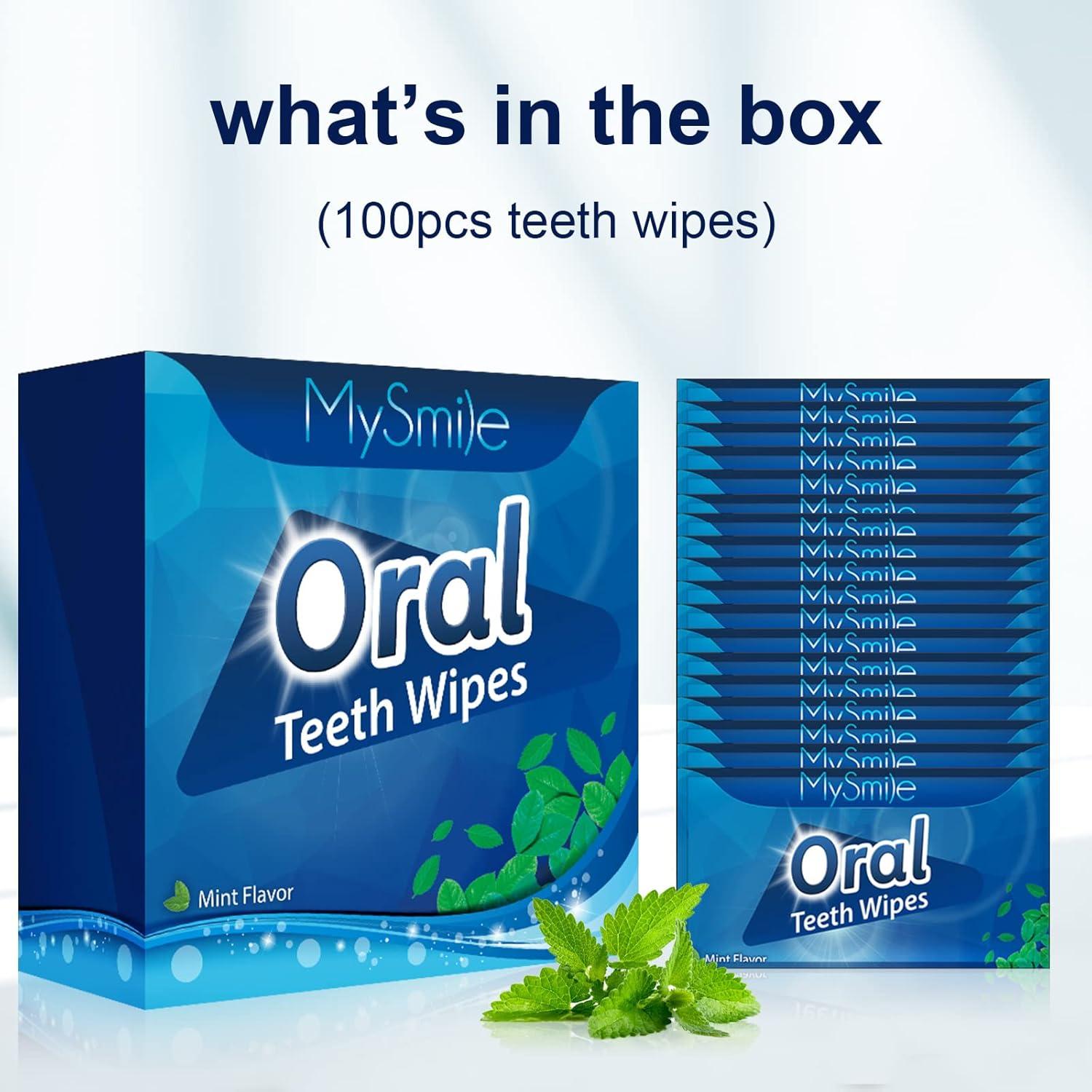 Toallitas para Dientes MySmile 100pcs Desechables Menta