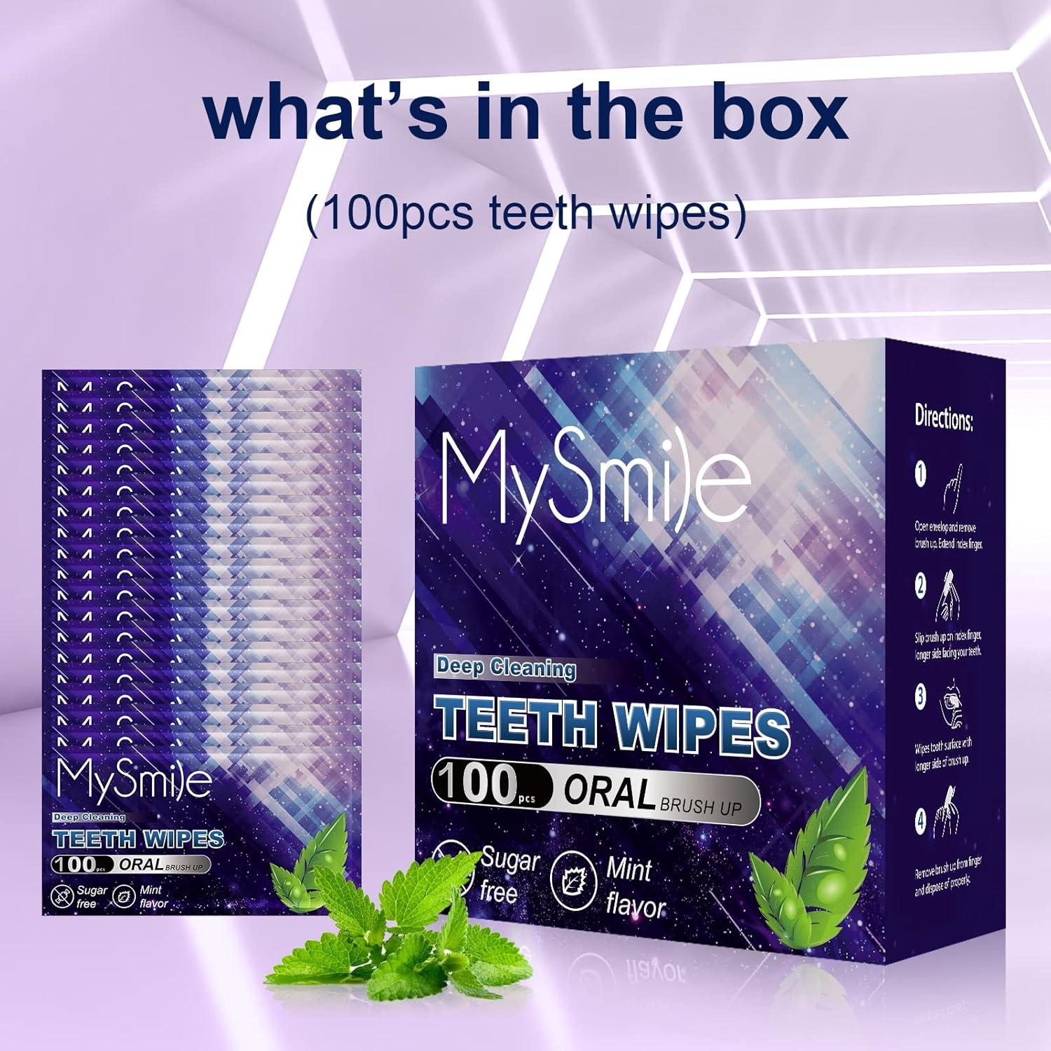 Toallitas para Dientes MySmile 100pcs Desechables Menta