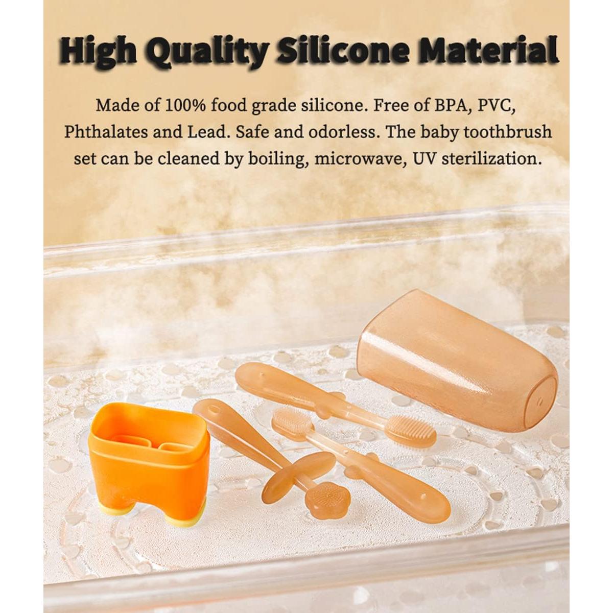 Juego de Cepillos de Dientes FOKiiBO para Bebés 0-18M