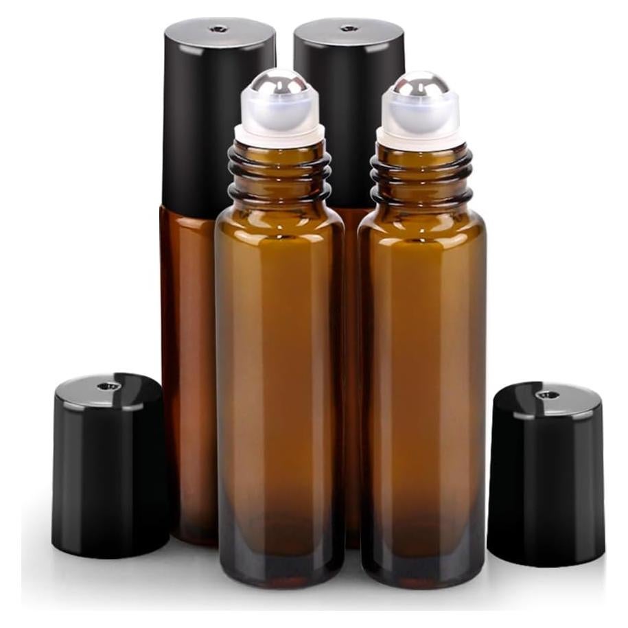 Botellas de Aceite Esencial Sungwoo 10ml con Rodillo - 4 Pack