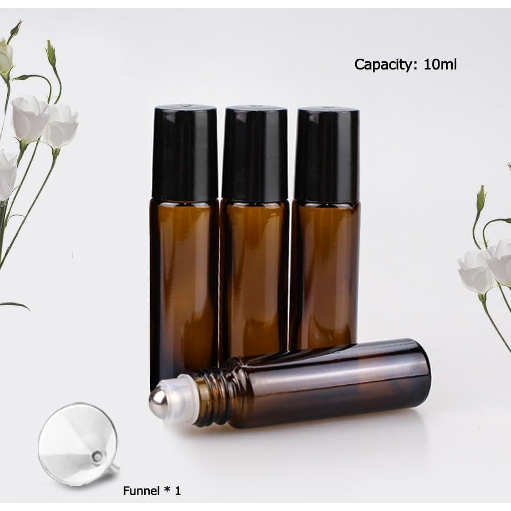 Botellas de Aceite Esencial Sungwoo 10ml con Rodillo - 4 Pack