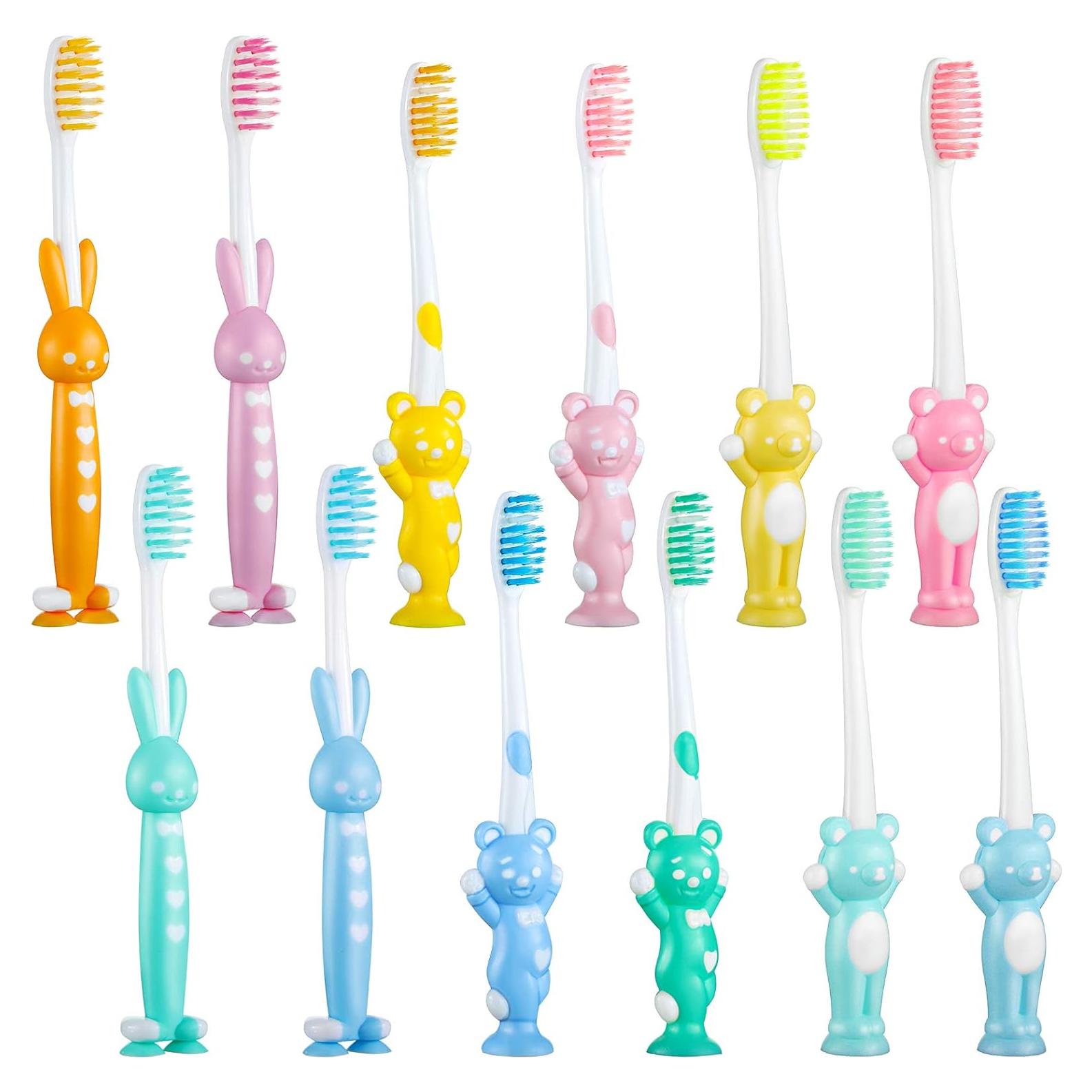 Set de 12 Cepillos de Dientes Patelai para Niños con Ventosa