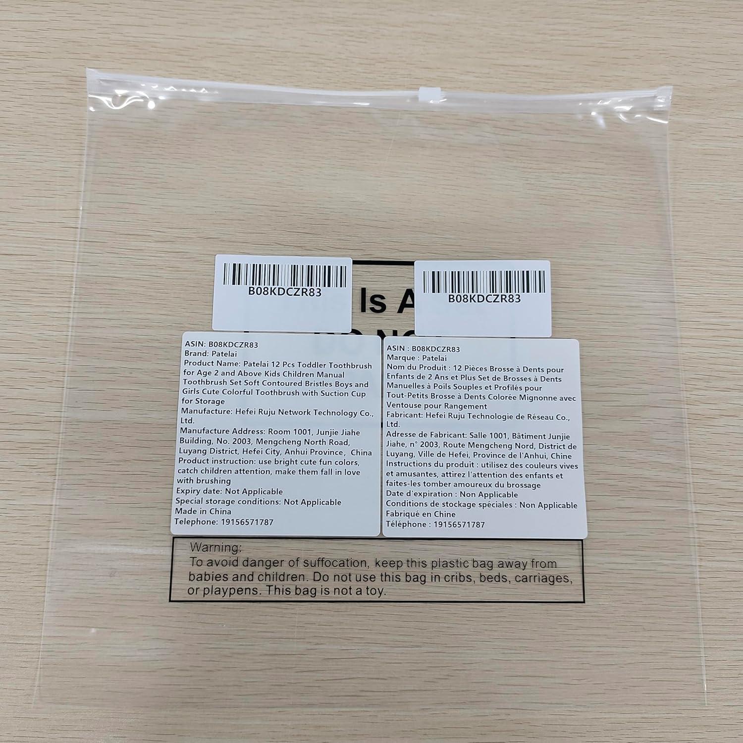 Set de 12 Cepillos de Dientes Patelai para Niños con Ventosa