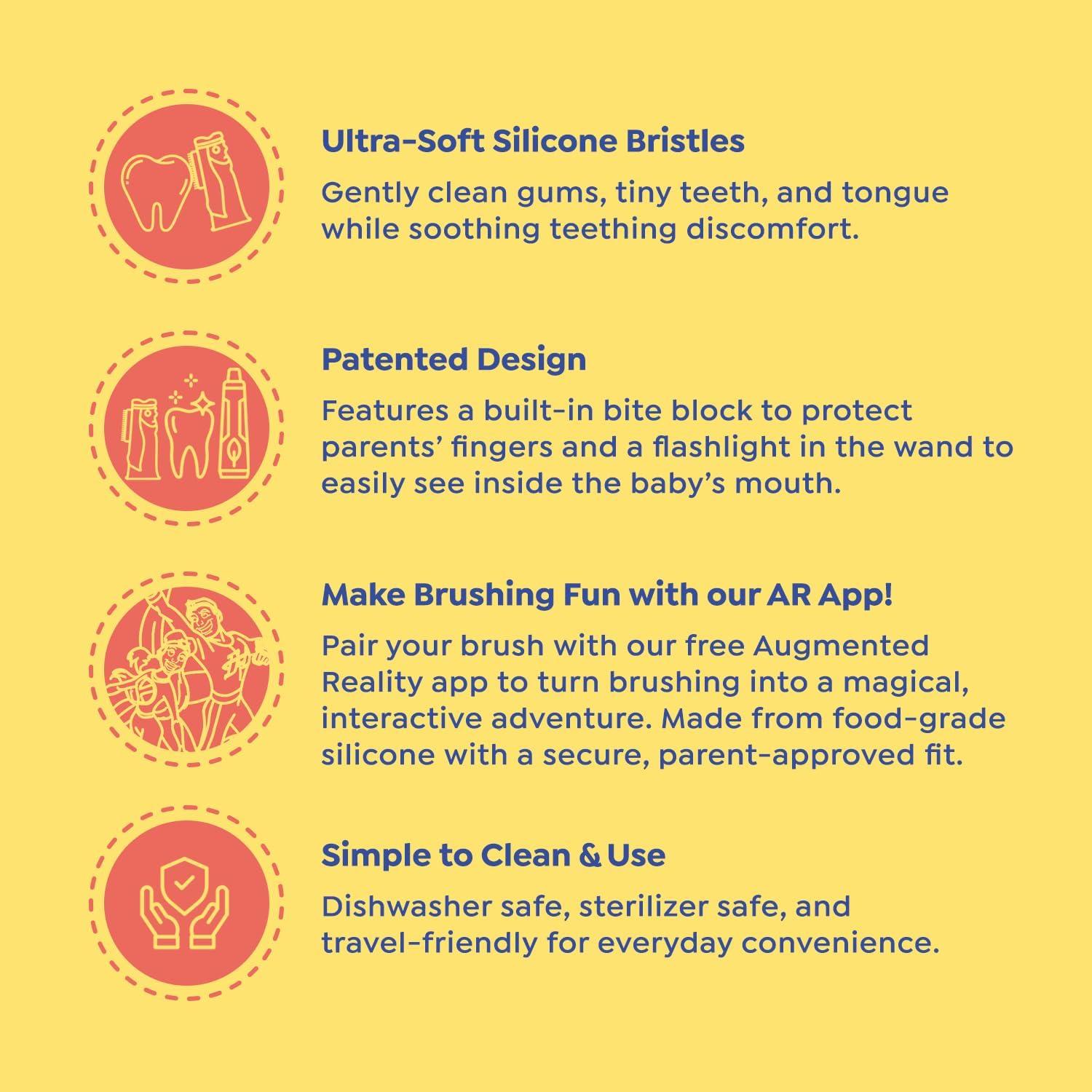 Cepillo de Dedo SuperMouth Keri para Bebés - Silicona Suave