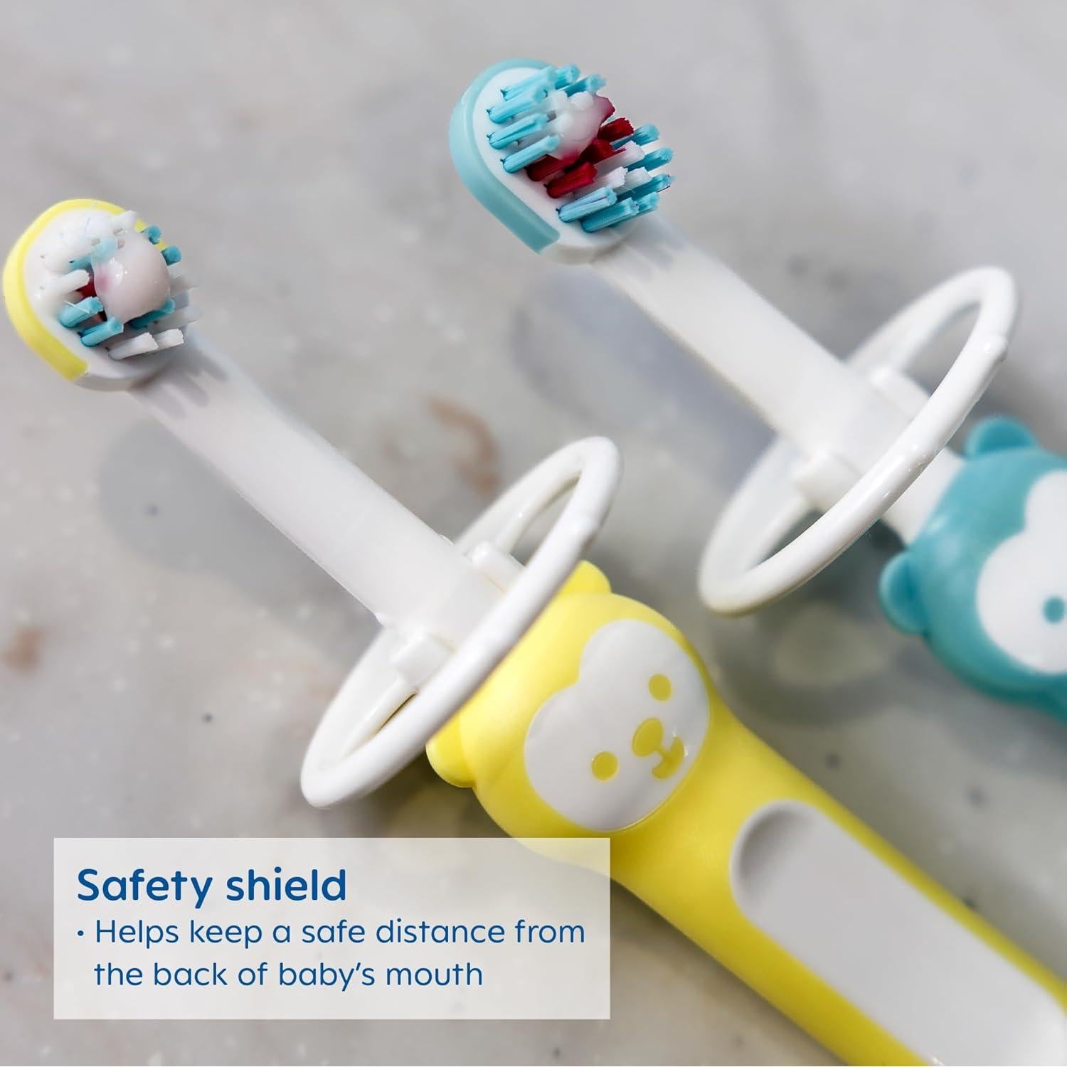 Cepillos de Dientes MAM para Bebés Rosa 6+ Meses con Escudo