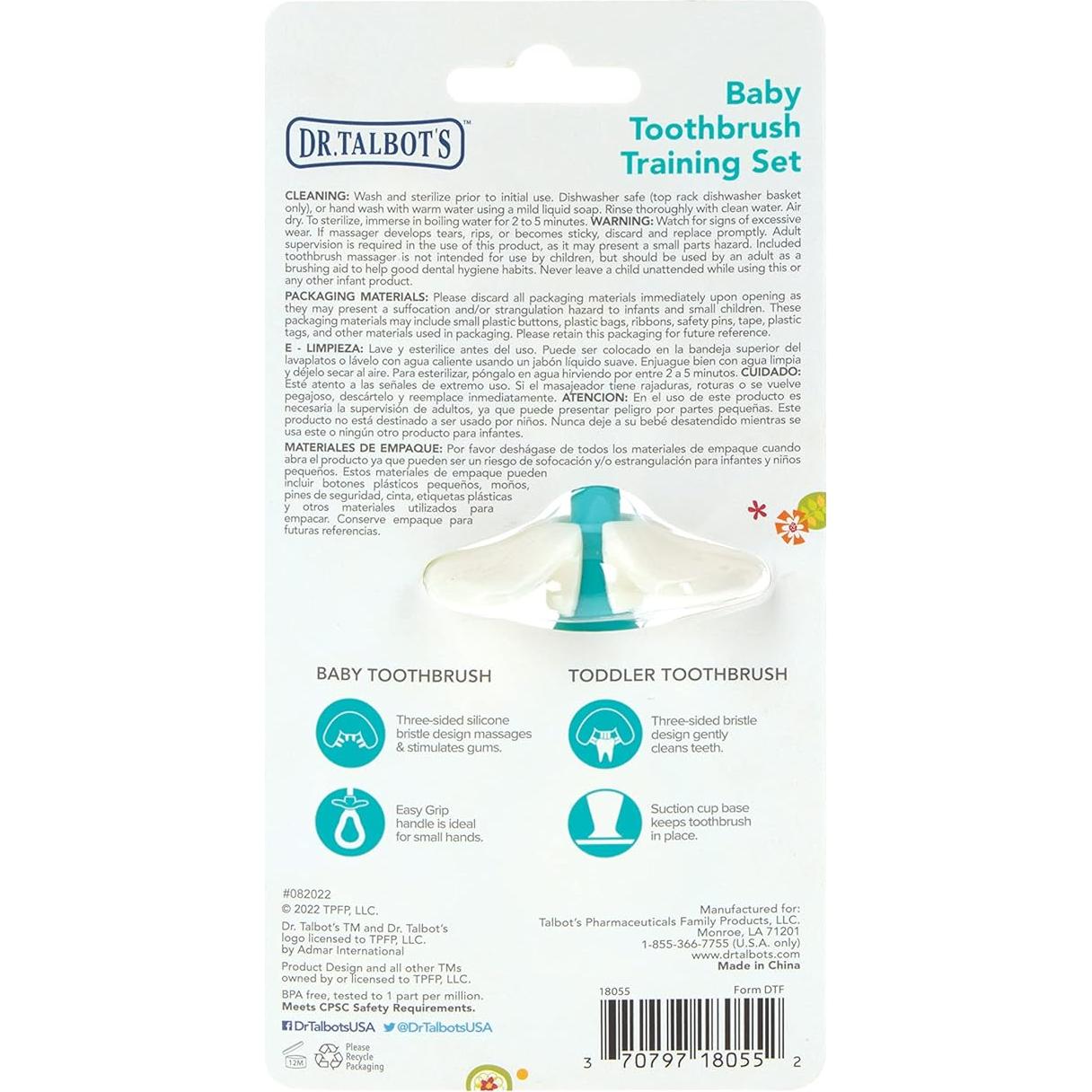 Juego de Cepillos de Dientes para Bebés Dr. Talbot 2 Piezas 6+ Meses