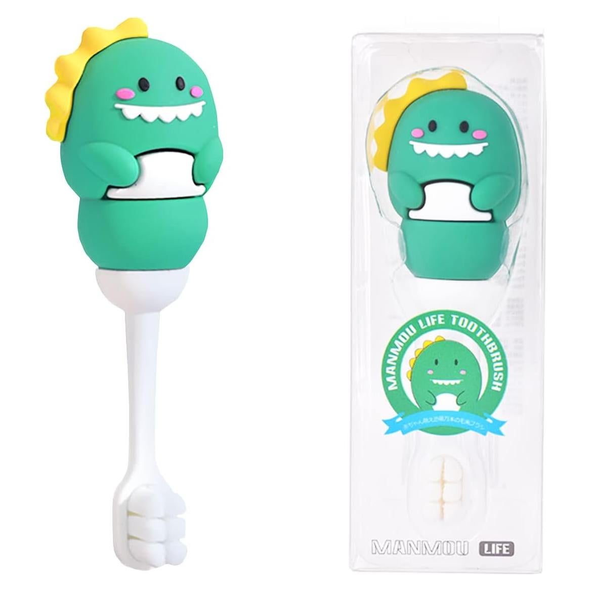 Cepillo de dientes para niños ZMRZ verde, cerdas extra suaves