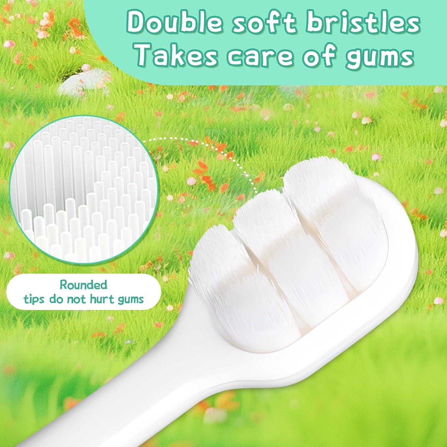 Cepillo de dientes para niños ZMRZ verde, cerdas extra suaves