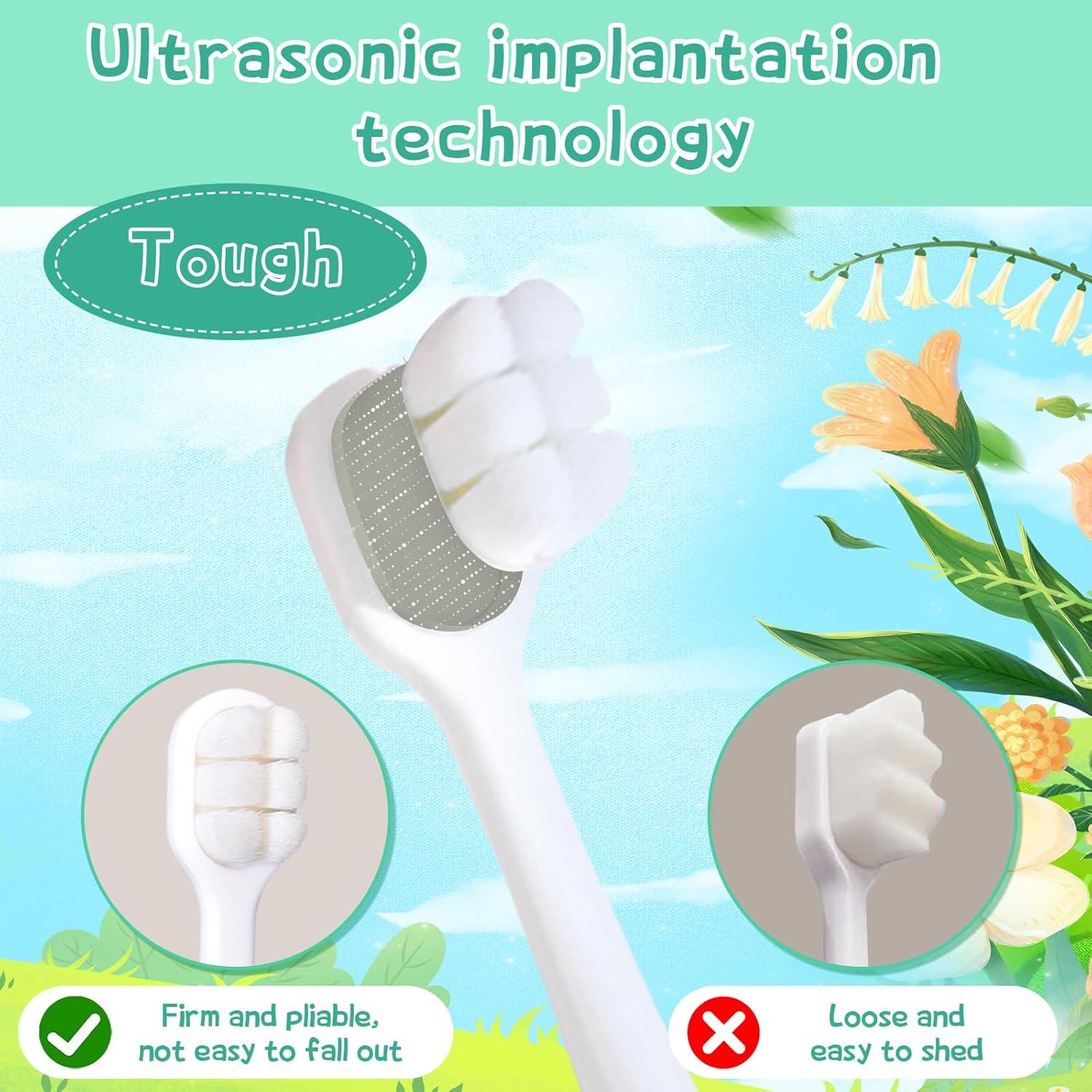 Cepillo de dientes para niños ZMRZ verde, cerdas extra suaves