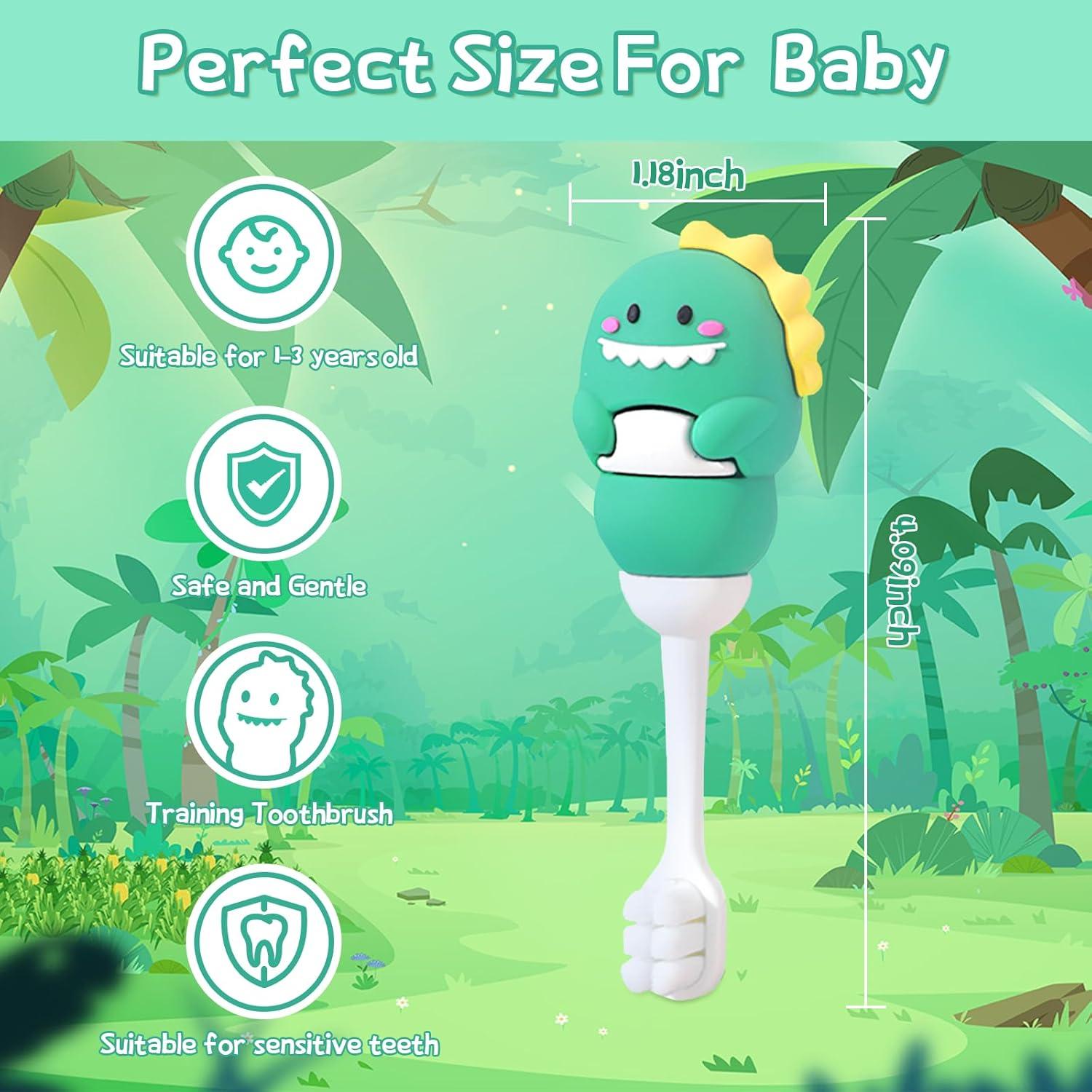 Cepillo de dientes para niños ZMRZ verde, cerdas extra suaves