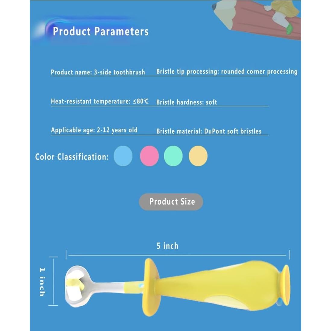 Cepillo de Dientes para Bebés FOREVIVE 3 Lados Suave 1-2 Años