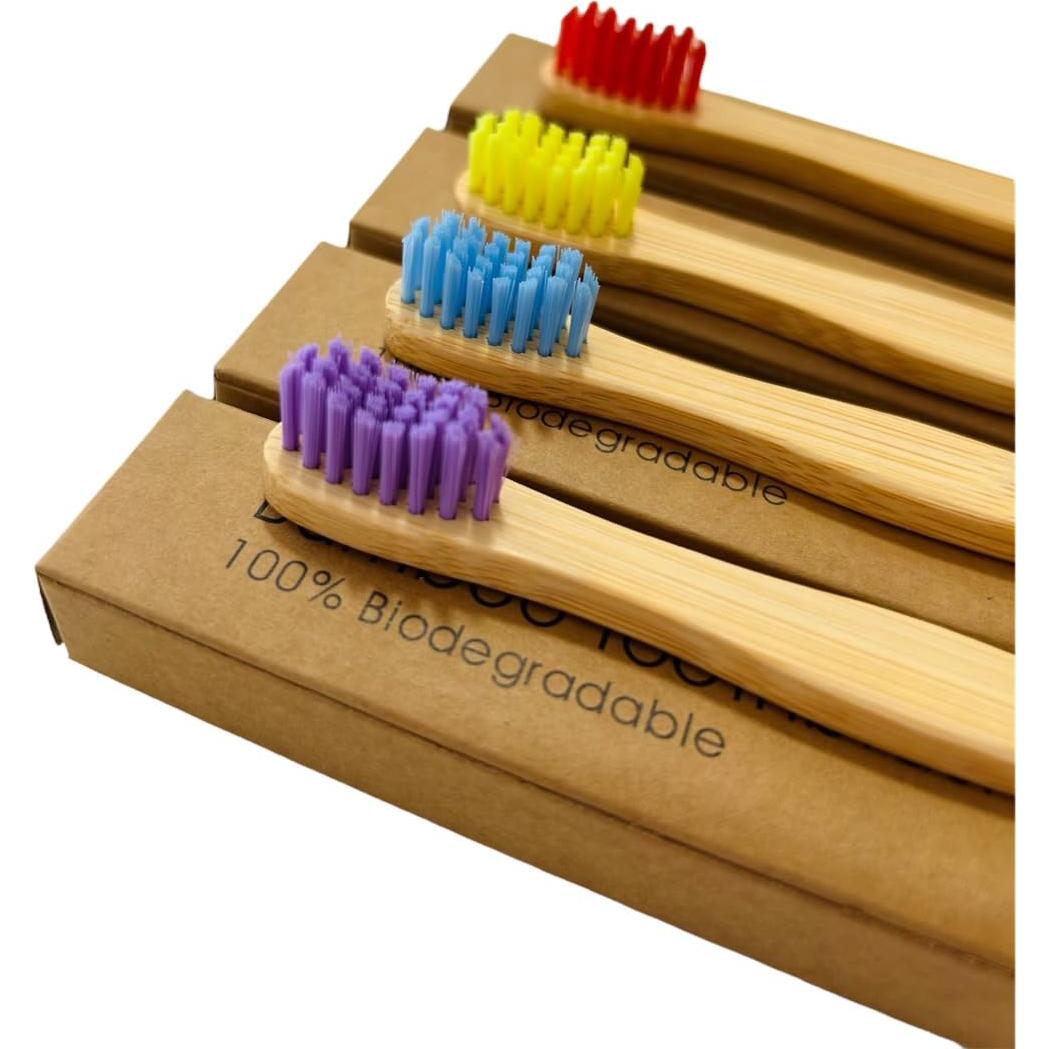 Cepillos de Dientes de Bambú Orgánicos para Bebés - 4 Unidades