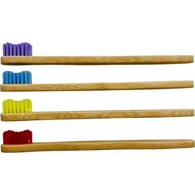 Cepillos de Dientes de Bambú Orgánicos para Bebés - 4 Unidades