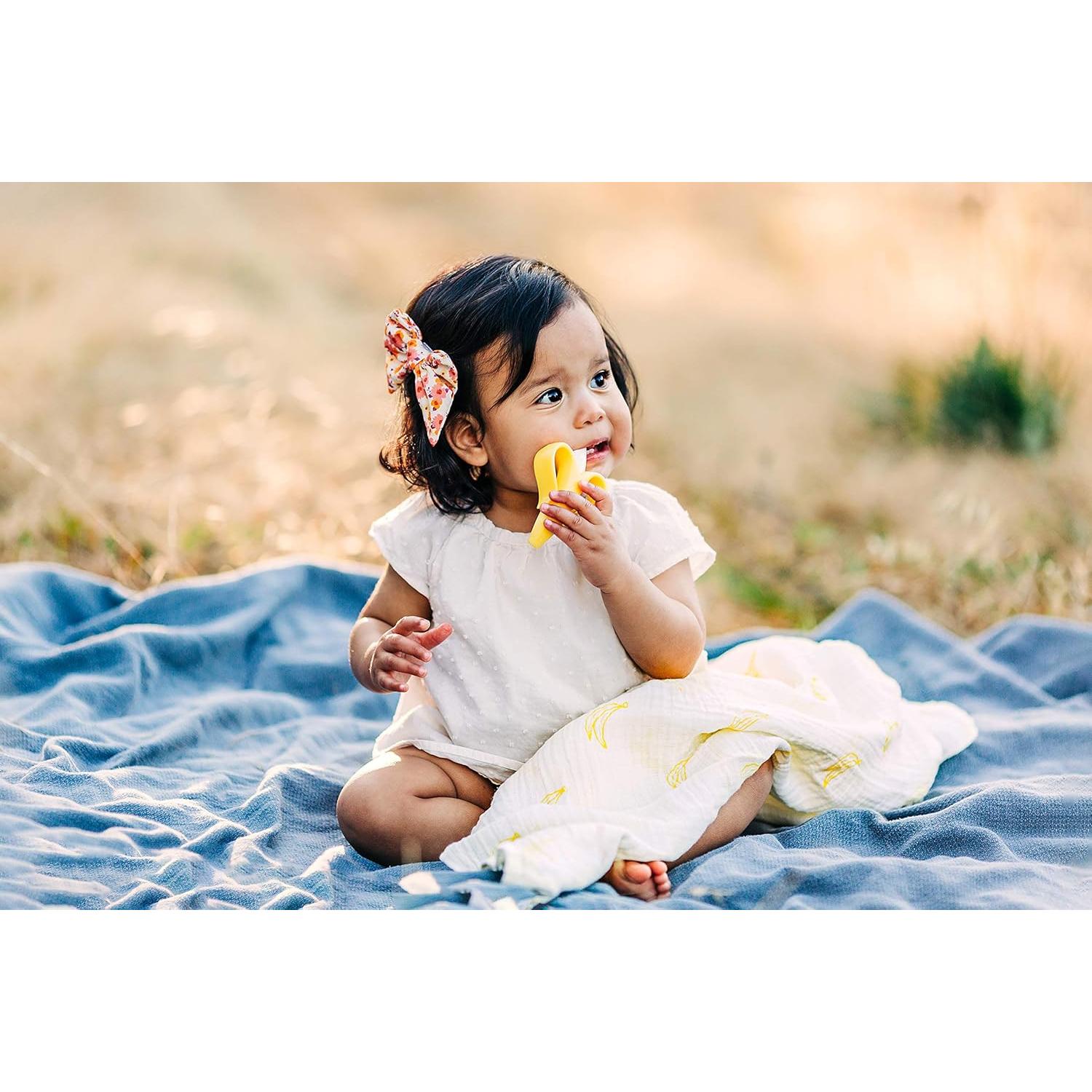 Manta de Muselina 100% Algodón Baby Banana + Cepillo Bebé