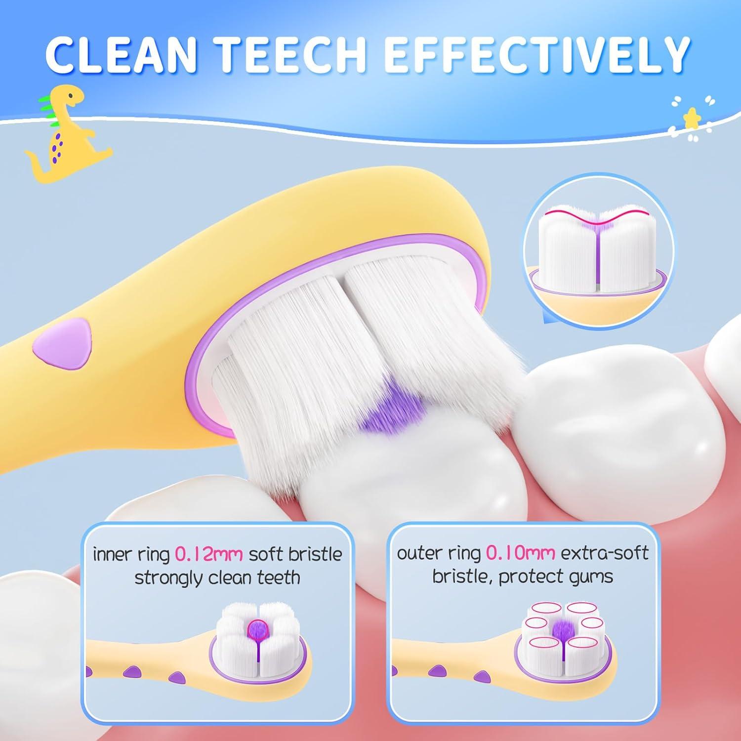 Cepillo de Dientes para Niños Lonlown - Dinosaurio Suave x2