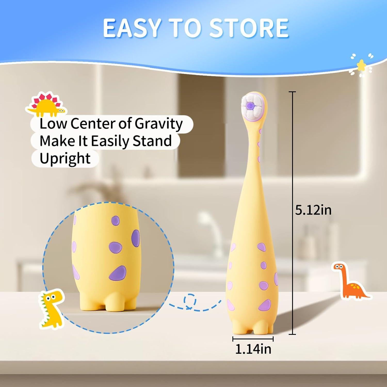 Cepillo de Dientes para Niños Lonlown - Dinosaurio Suave x2