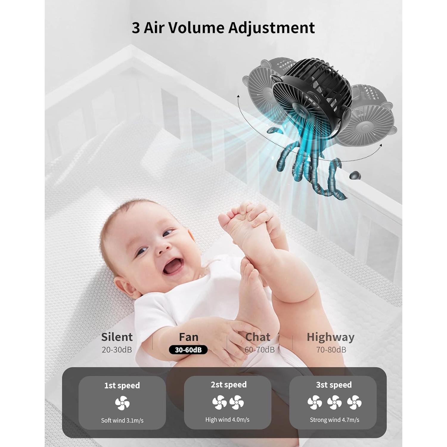 Ventilador Portátil Recargable GOTOTO 2000mAh 3 Velocidades