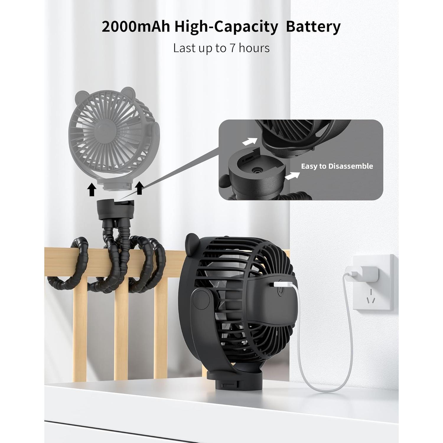 Ventilador Portátil Recargable GOTOTO 2000mAh 3 Velocidades