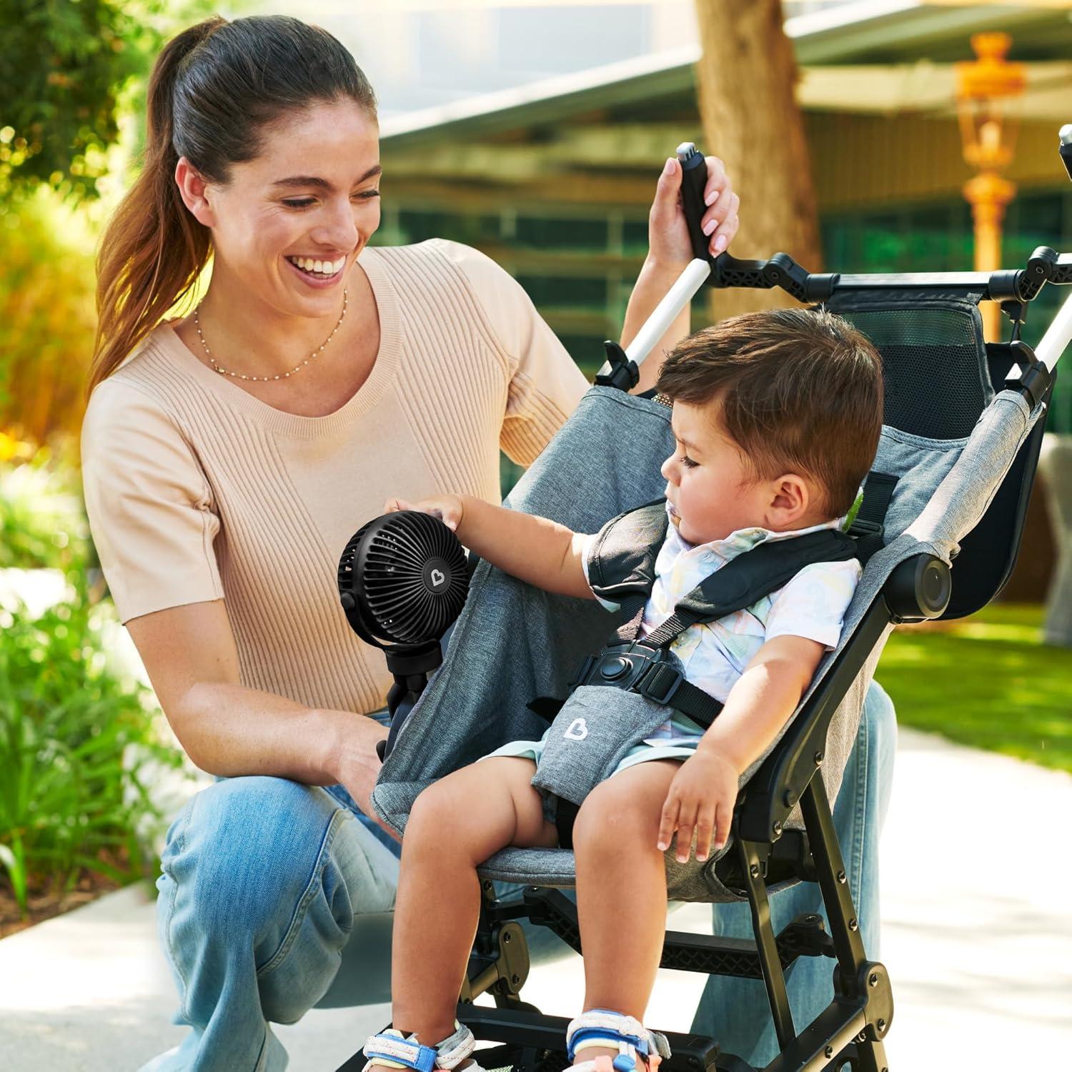 Ventilador Portátil Munchkin para Bebés - 4 Velocidades, Batería Recargable, Negro