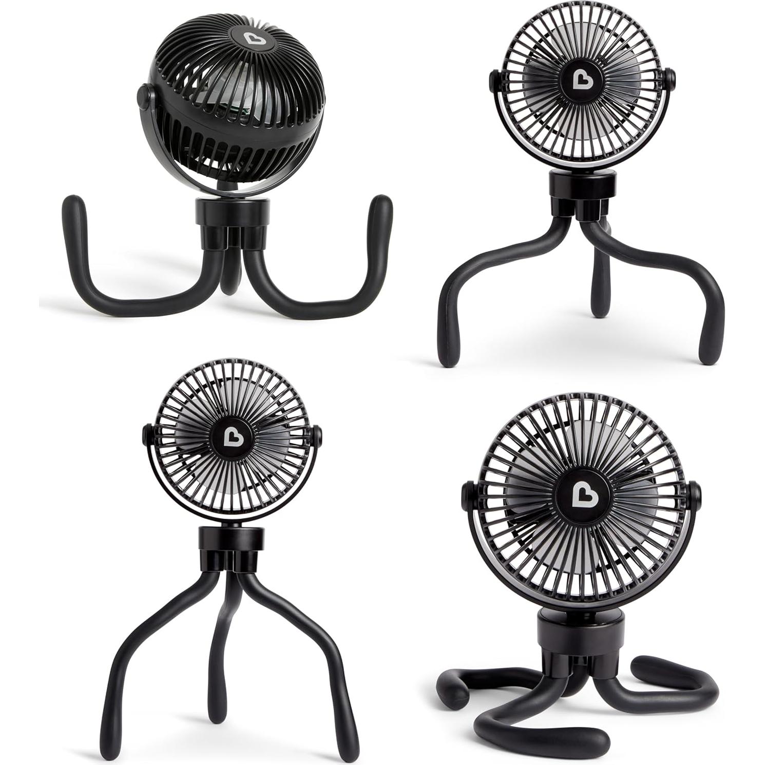 Ventilador Portátil Munchkin para Bebés - 4 Velocidades, Batería Recargable, Negro