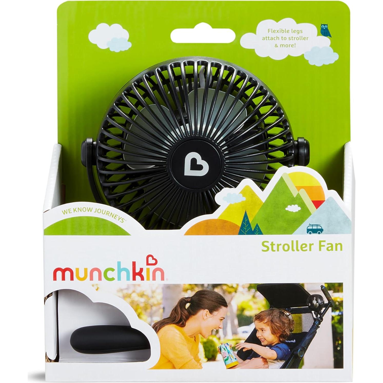 Ventilador Portátil Munchkin para Bebés - 4 Velocidades, Batería Recargable, Negro