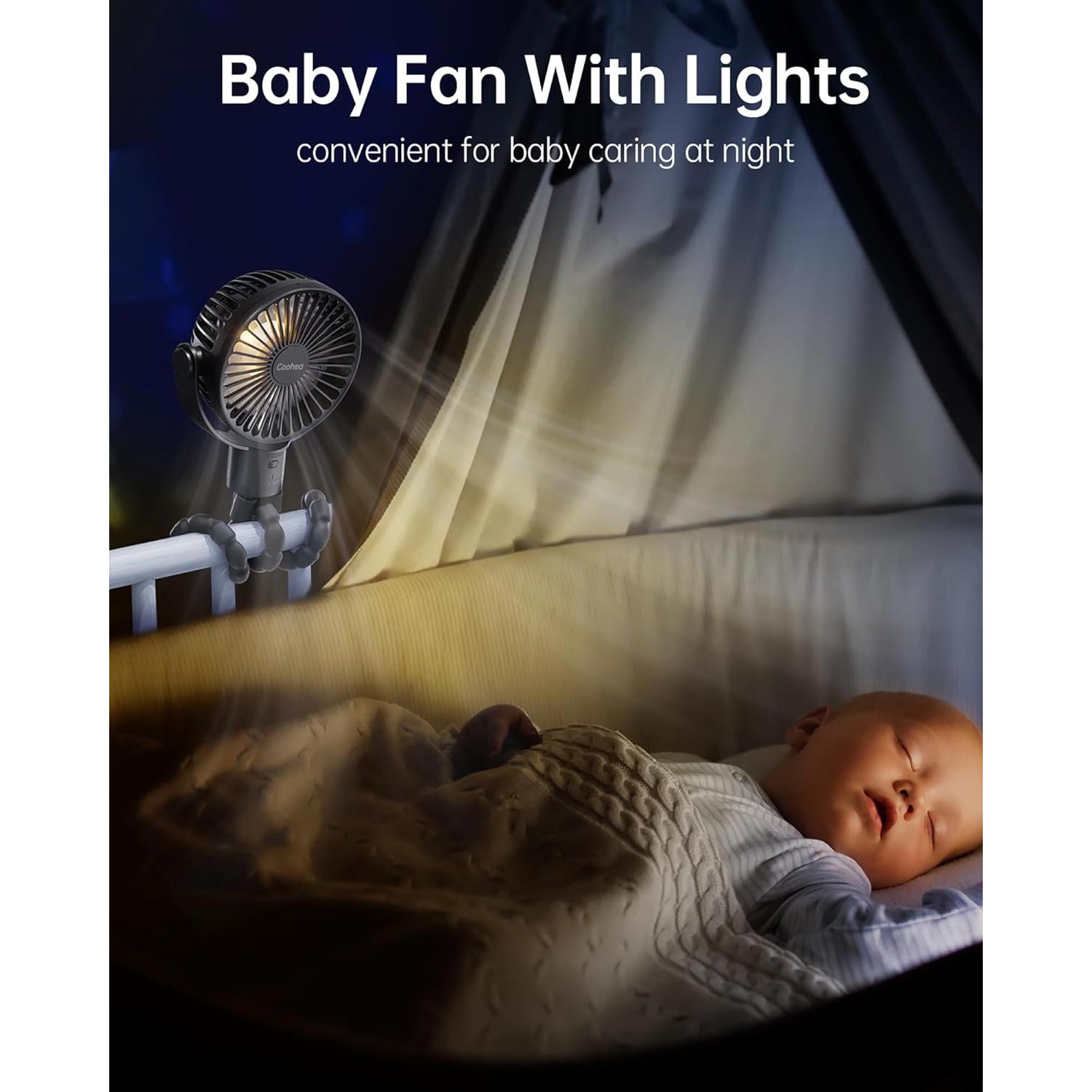 Ventilador Portátil Recargable Coohea KW42 3 Velocidades Negro