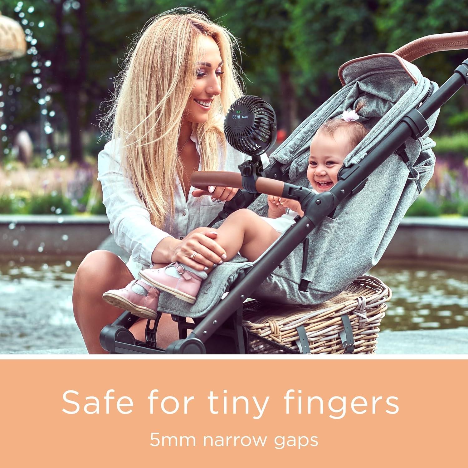 Ventilador Portátil Recargable para Cochecito liuliuby 2024