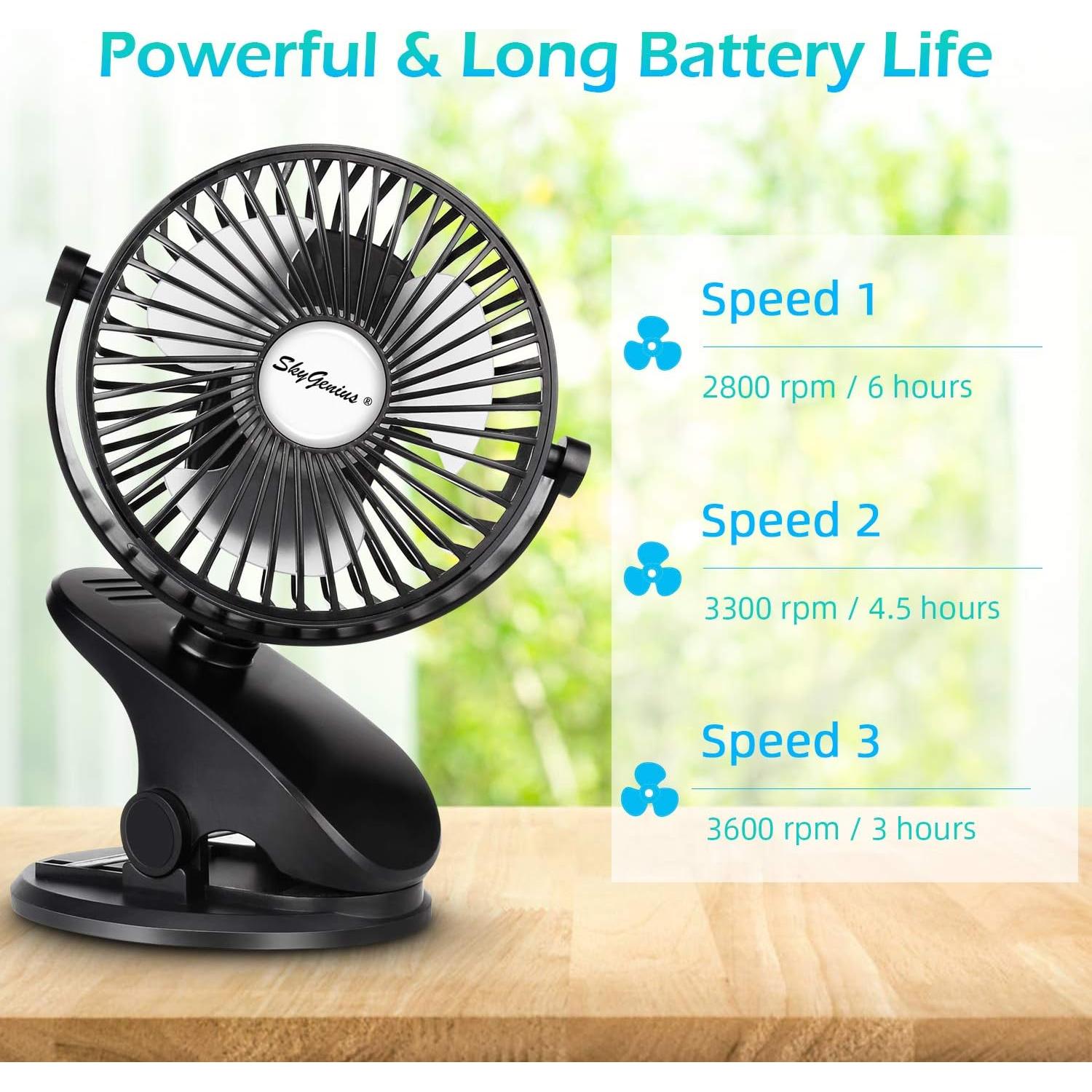 Ventilador Portátil Recargable SkyGenius con Clip 8 Pulgadas