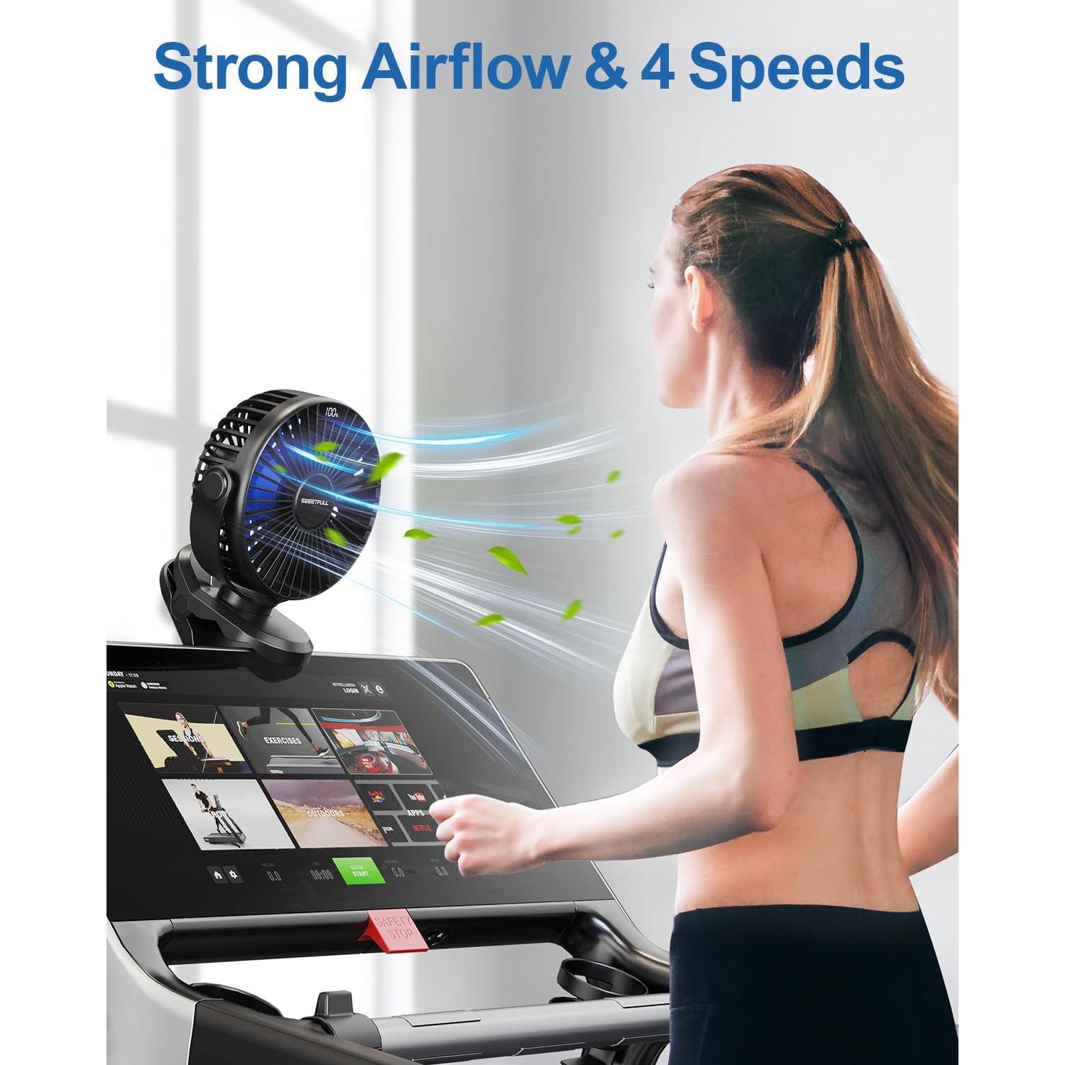 Ventilador Portátil Clip SWEETFULL S3a 4000mAh 4 Velocidades