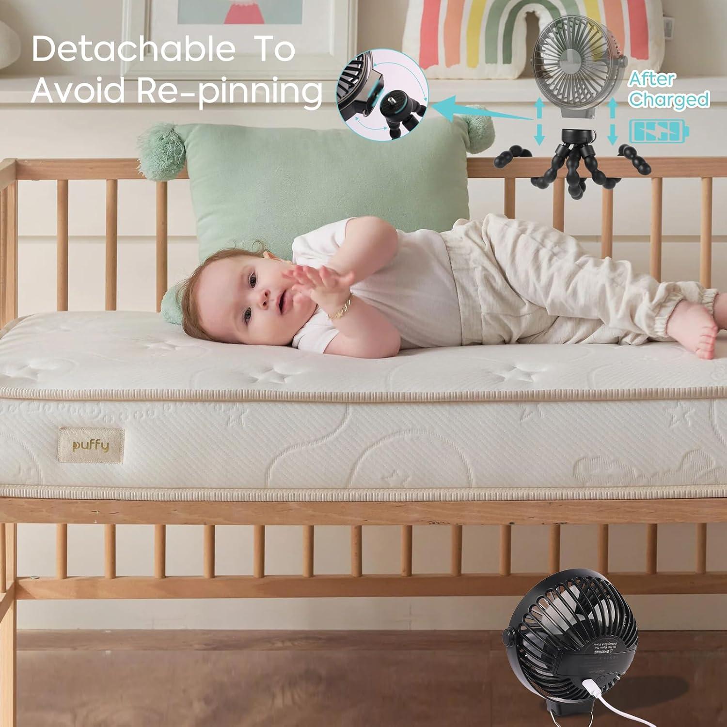 Ventilador Portátil OGAJO para Cochecito 5200mAh 3 Velocidades