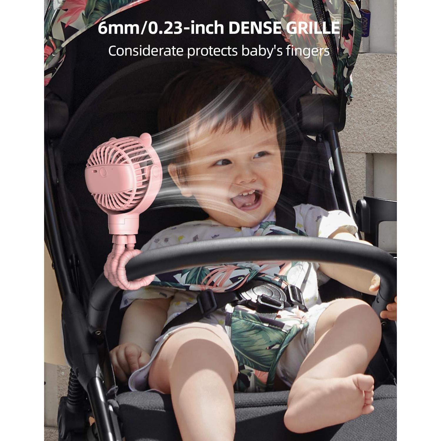 Ventilador Mini Portátil ASNUG M28 Rosa Recargable 3 Velocidades