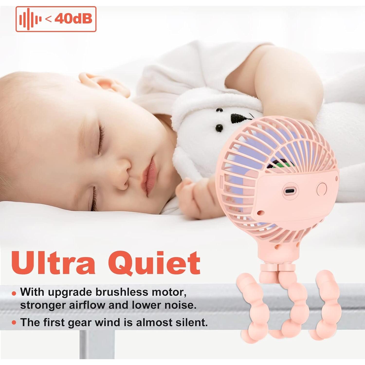 Ventilador Mini TRELC Rosa 4000mA Portátil Recargable 3 Velocidades