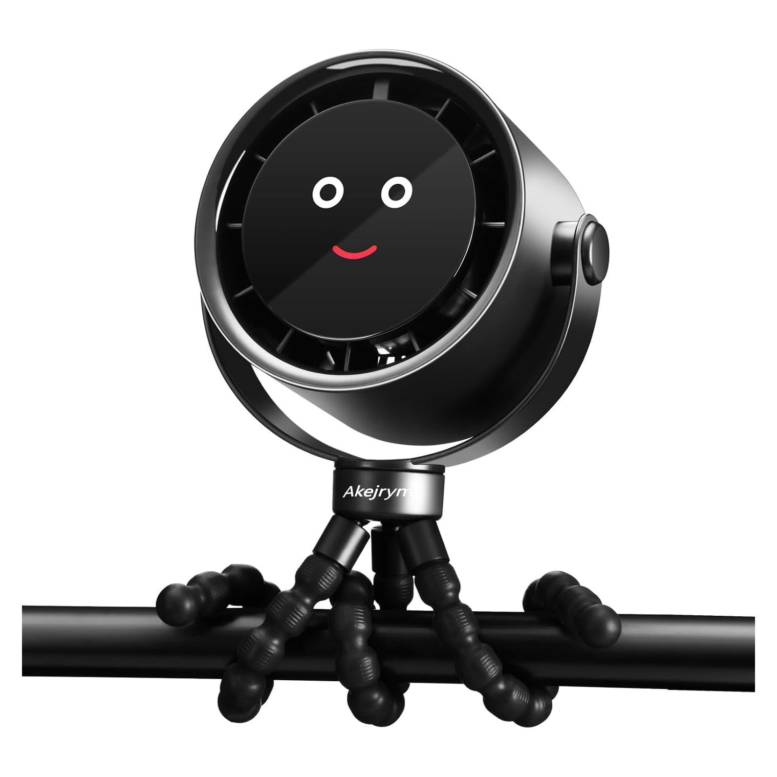 Ventilador Portátil Akejrym para Cochecito 5 Velocidades Negro