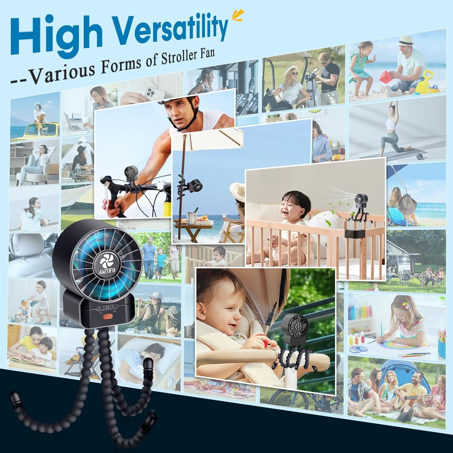 Ventilador Portátil AMTIFO A1 Recargable USB 4 Velocidades