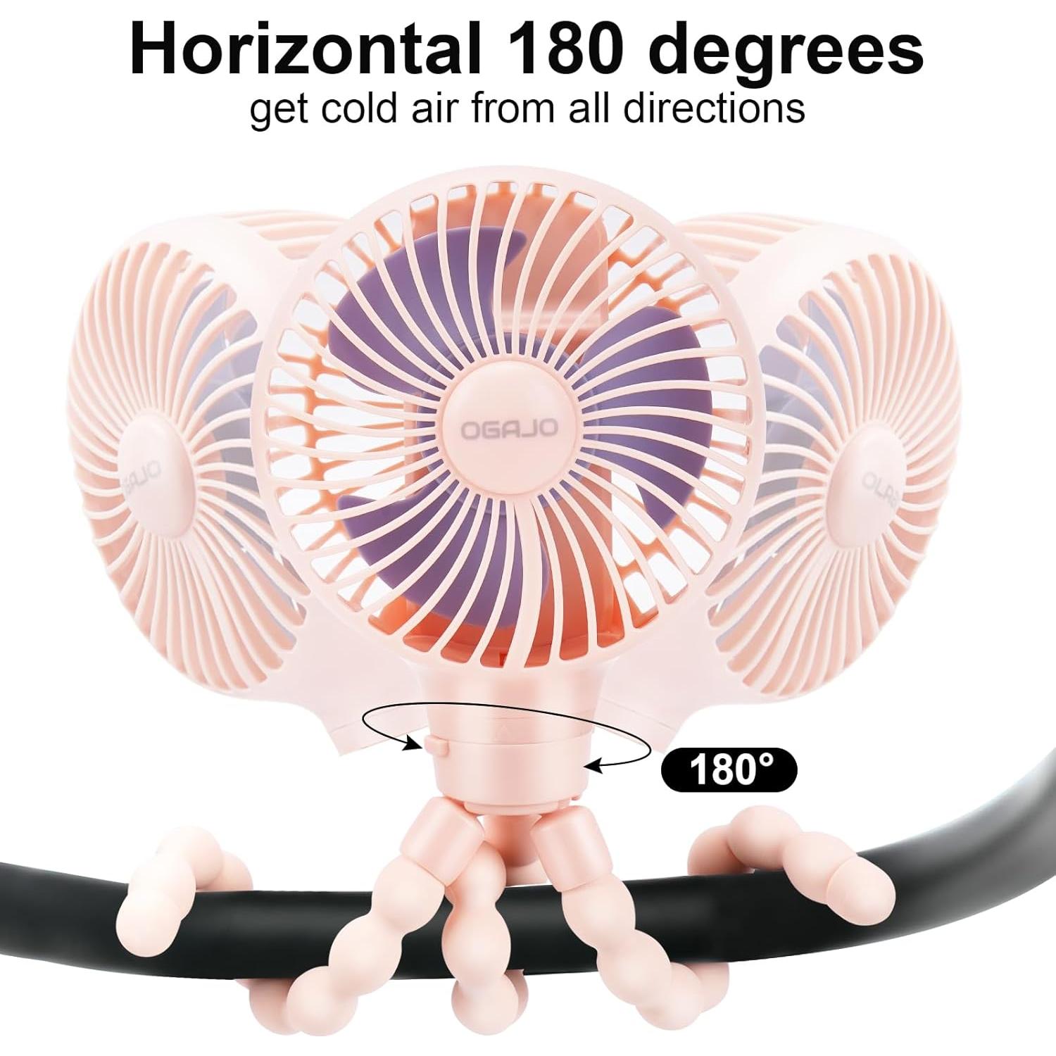 Ventilador de Cochecito Oscilante Haomaomao H16 USB Recargable